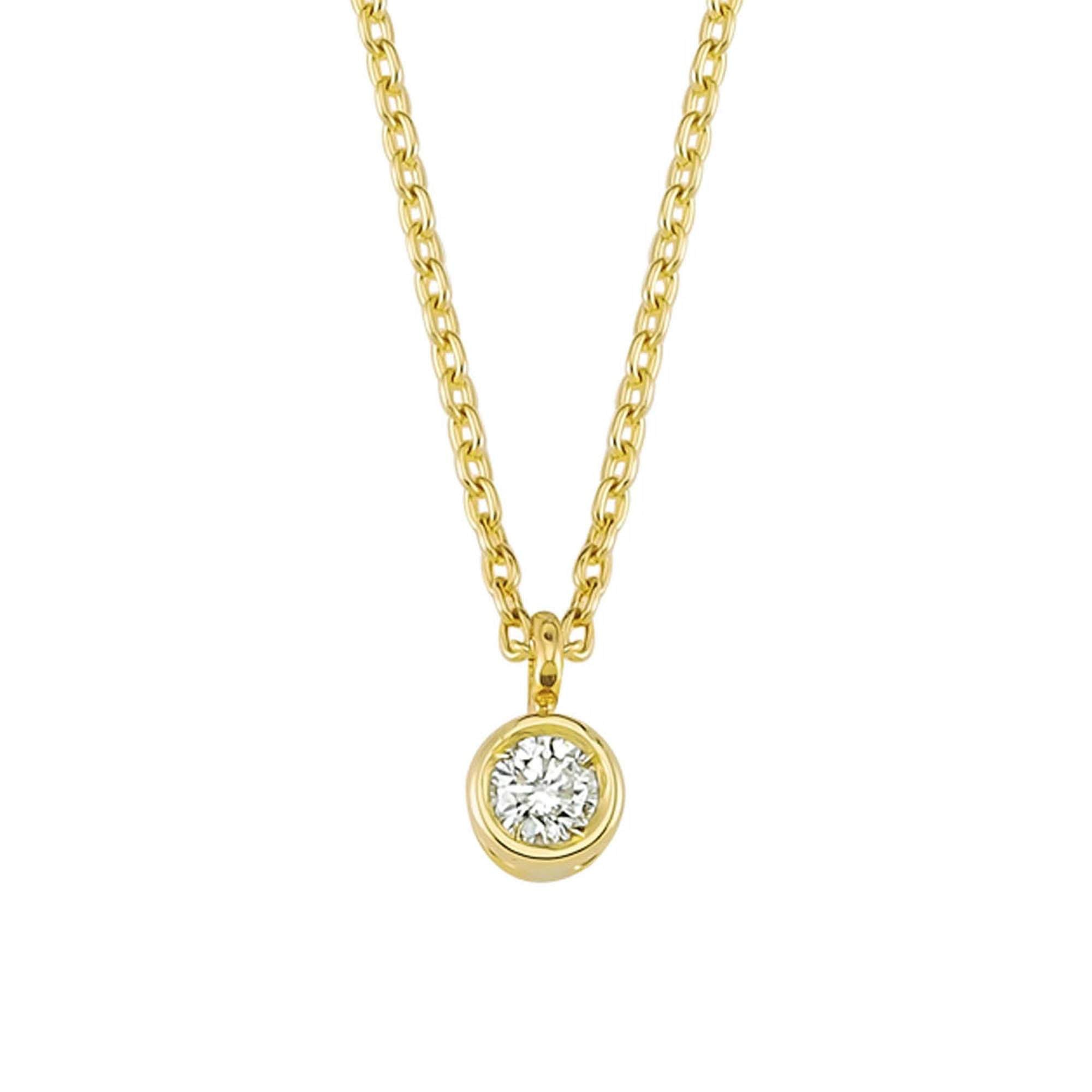 0.05 ct Diamond Bezel Charm Necklace in Real Gold