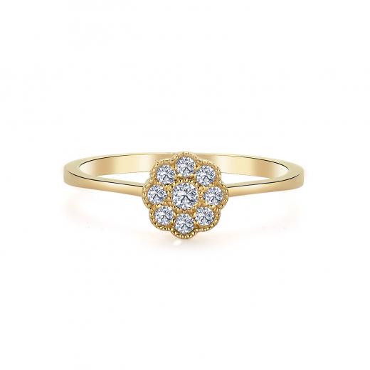 14k Gold Cluster Diamond Ring