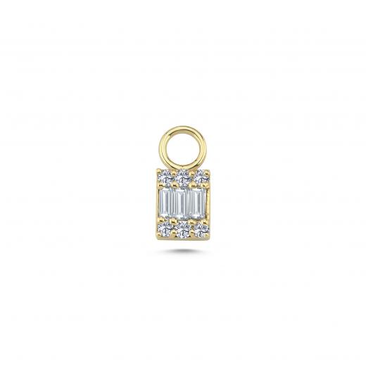 14k Gold Diamond Cluster Charm