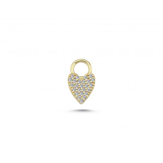 14k Gold Diamond Heart Charm
