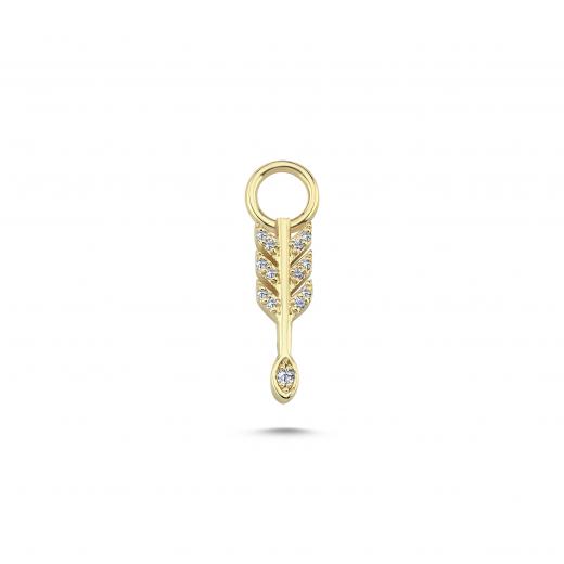 14k Solid Gold Arrow Charm
