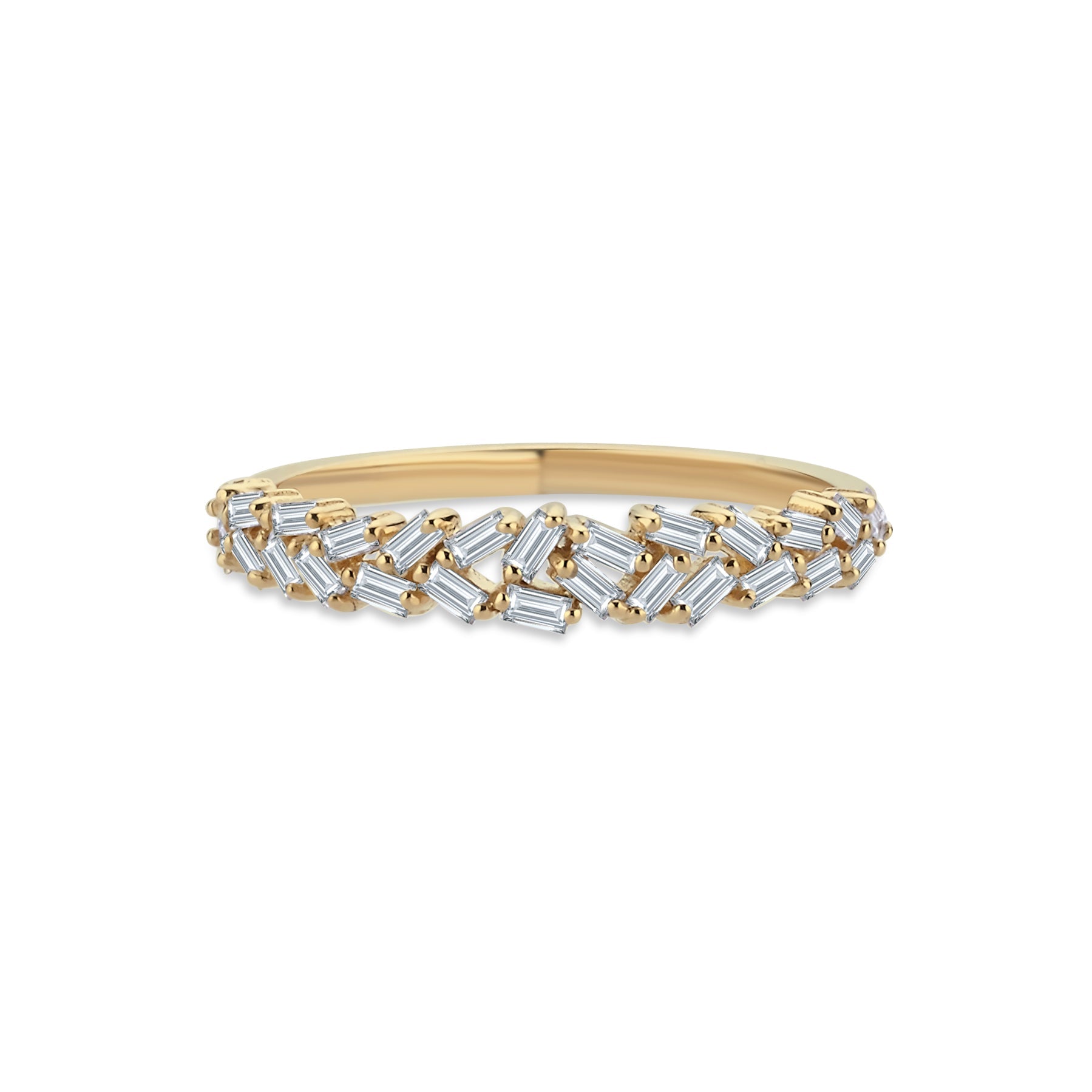 14k Solid Gold Baguette Diamond Ring