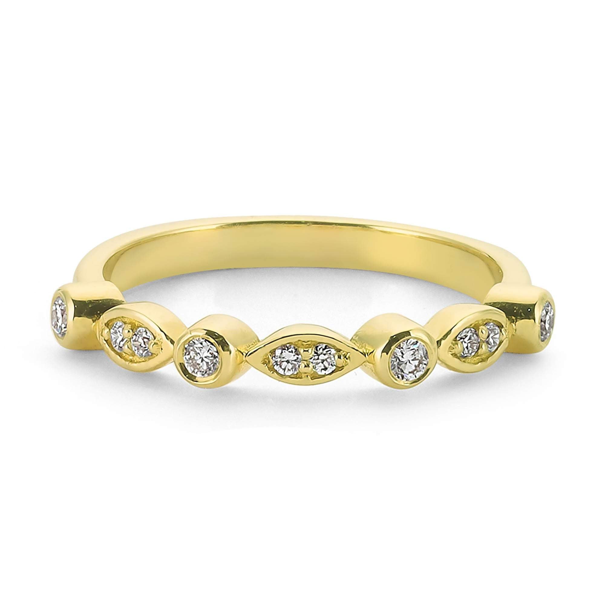 14k Solid Gold Diamond Wedding Ring for Women