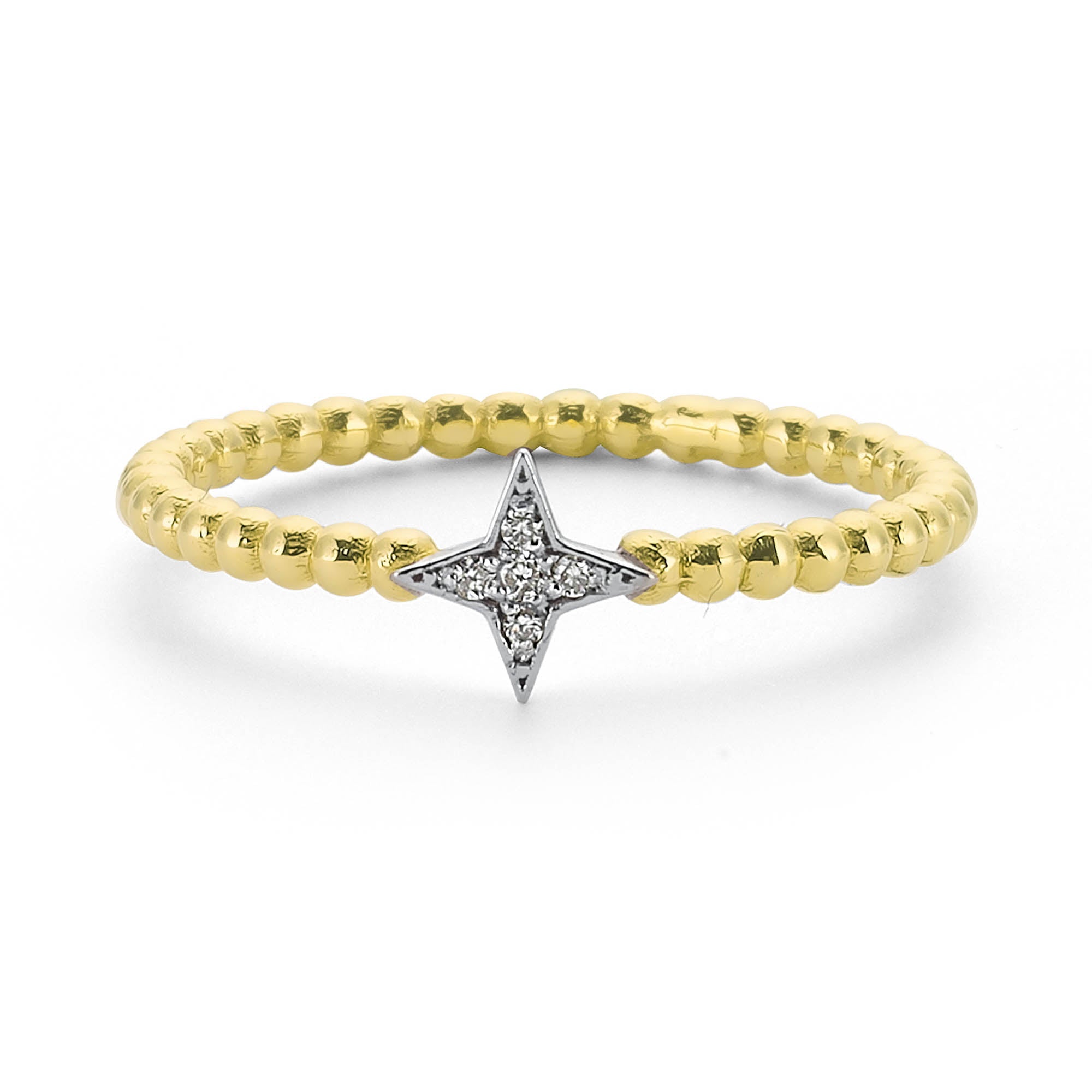 14k Sunbeam Diamond Stacking Ring for Women