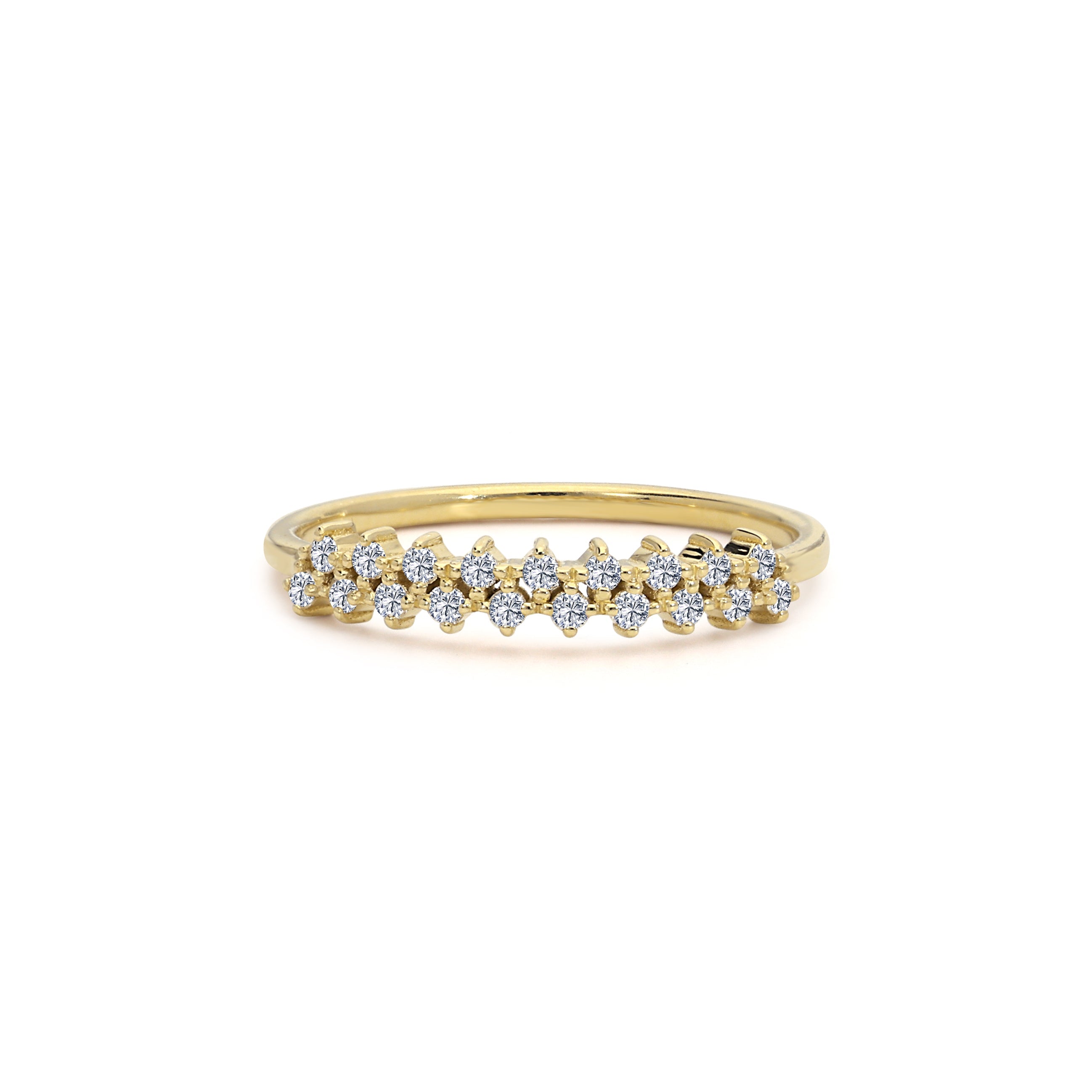 2 Row Diamond Wedding Ring