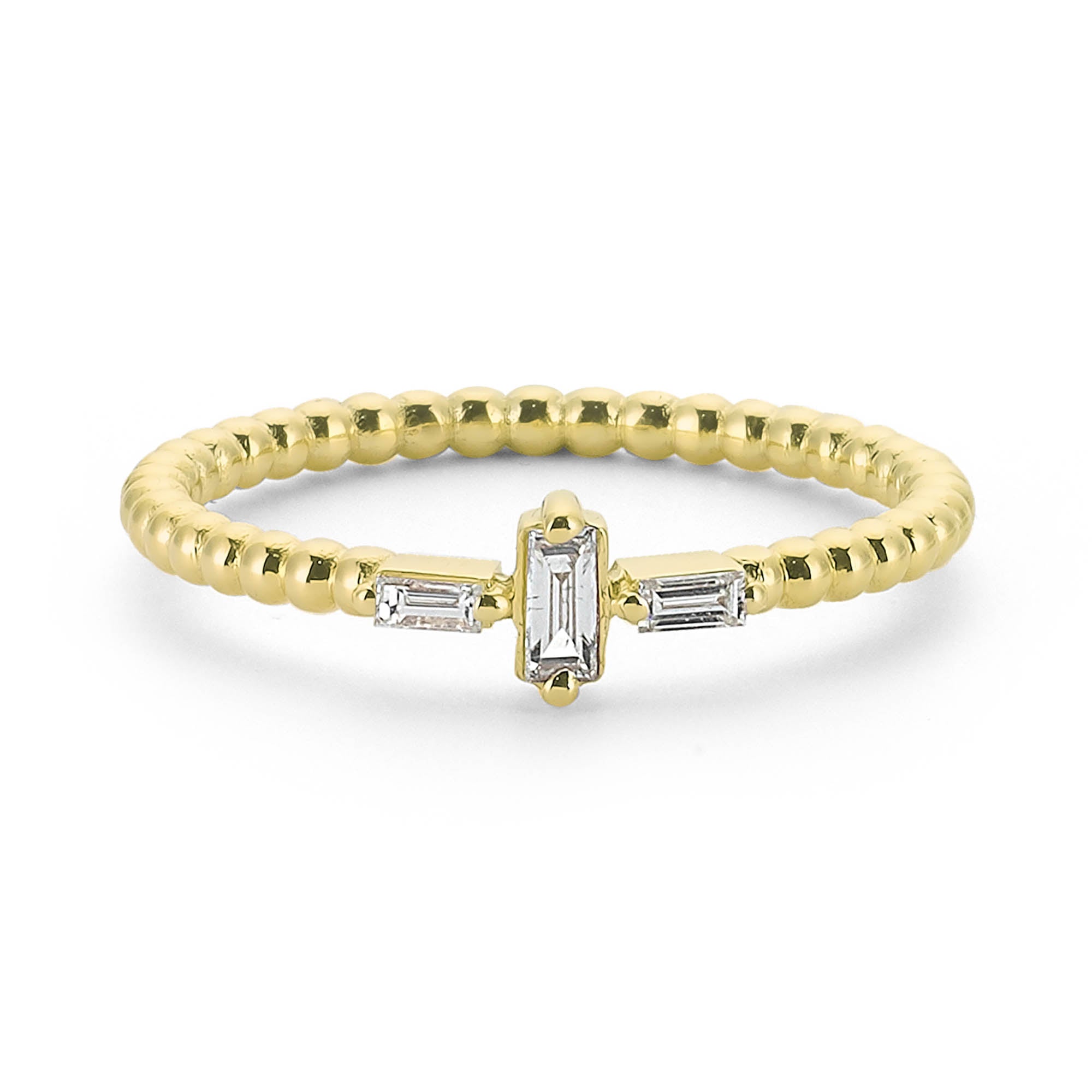 3 Baguette Diamond Engagement Ring in 14k Gold