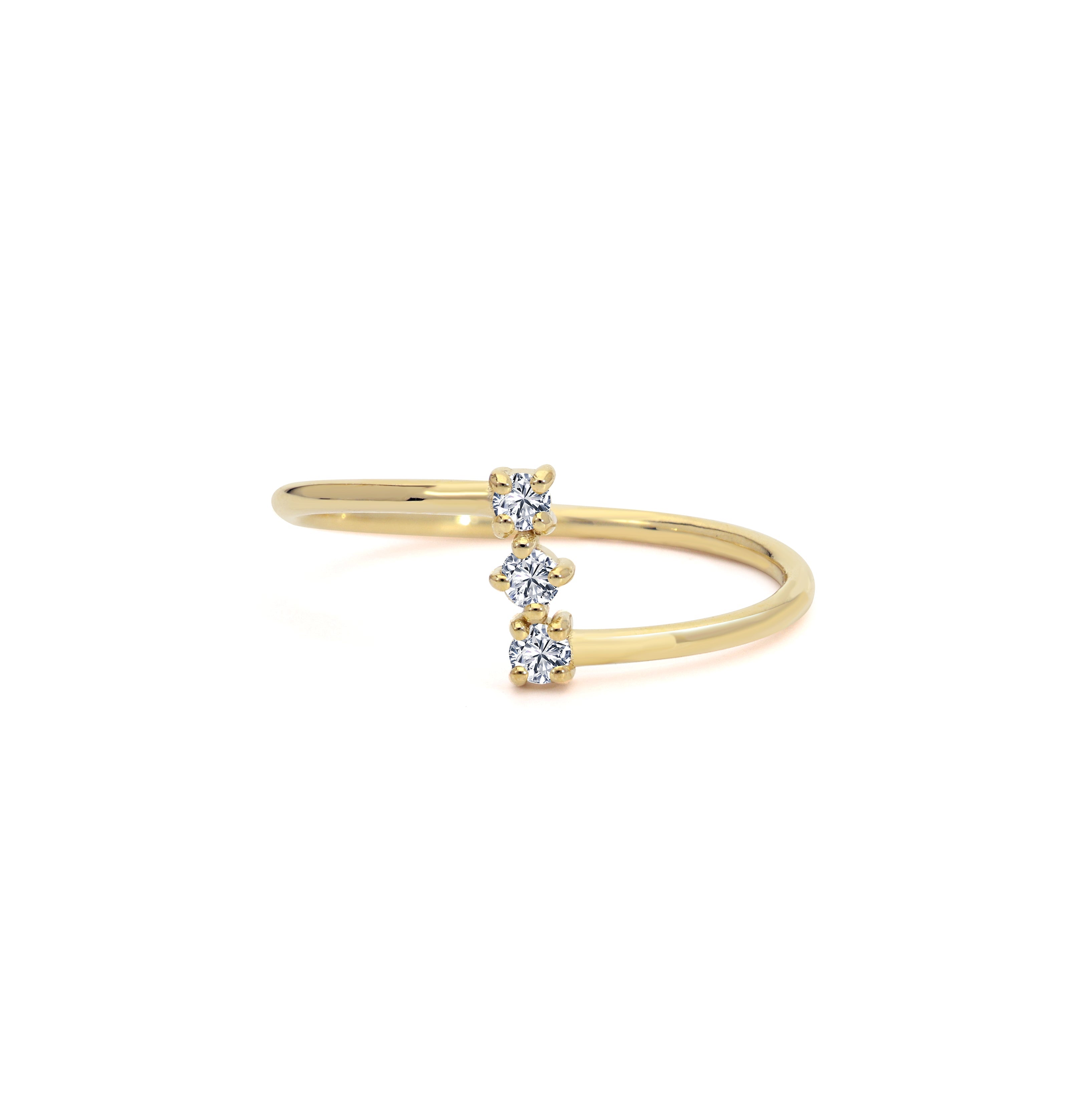 3 Diamond Bypass Ring