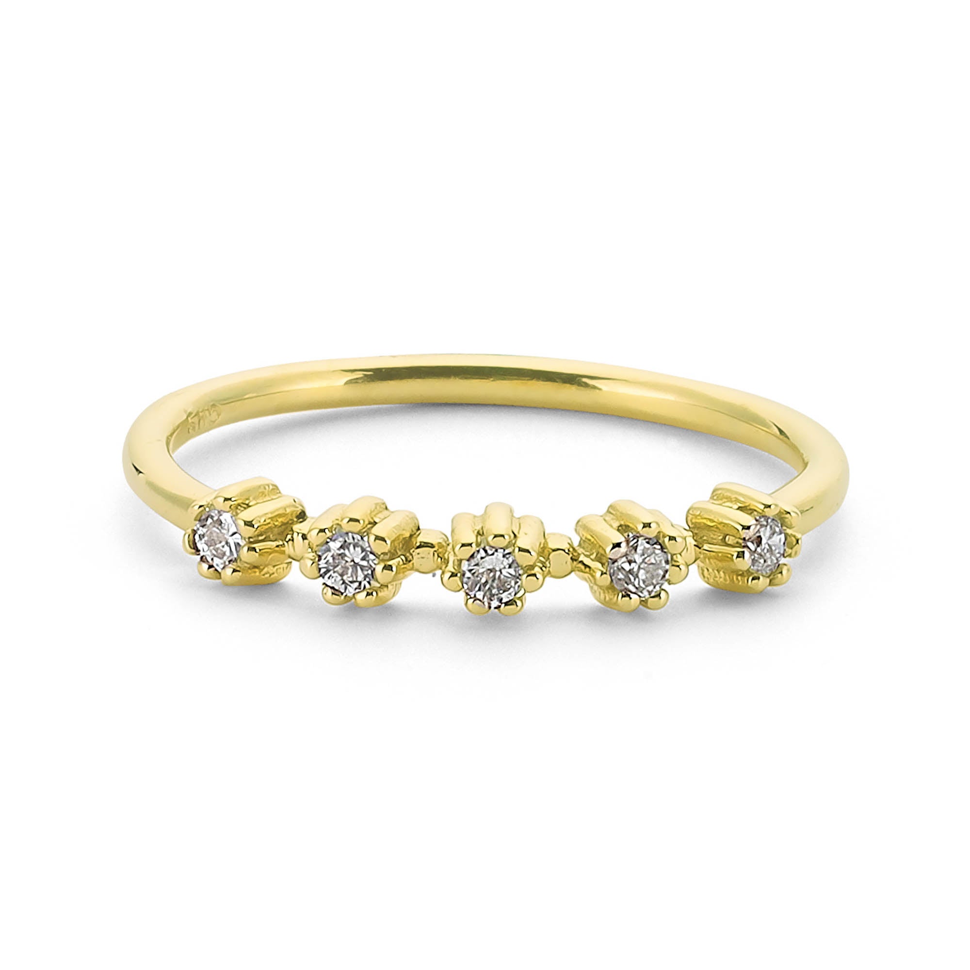 5 Diamond Wedding Ring in Single Row