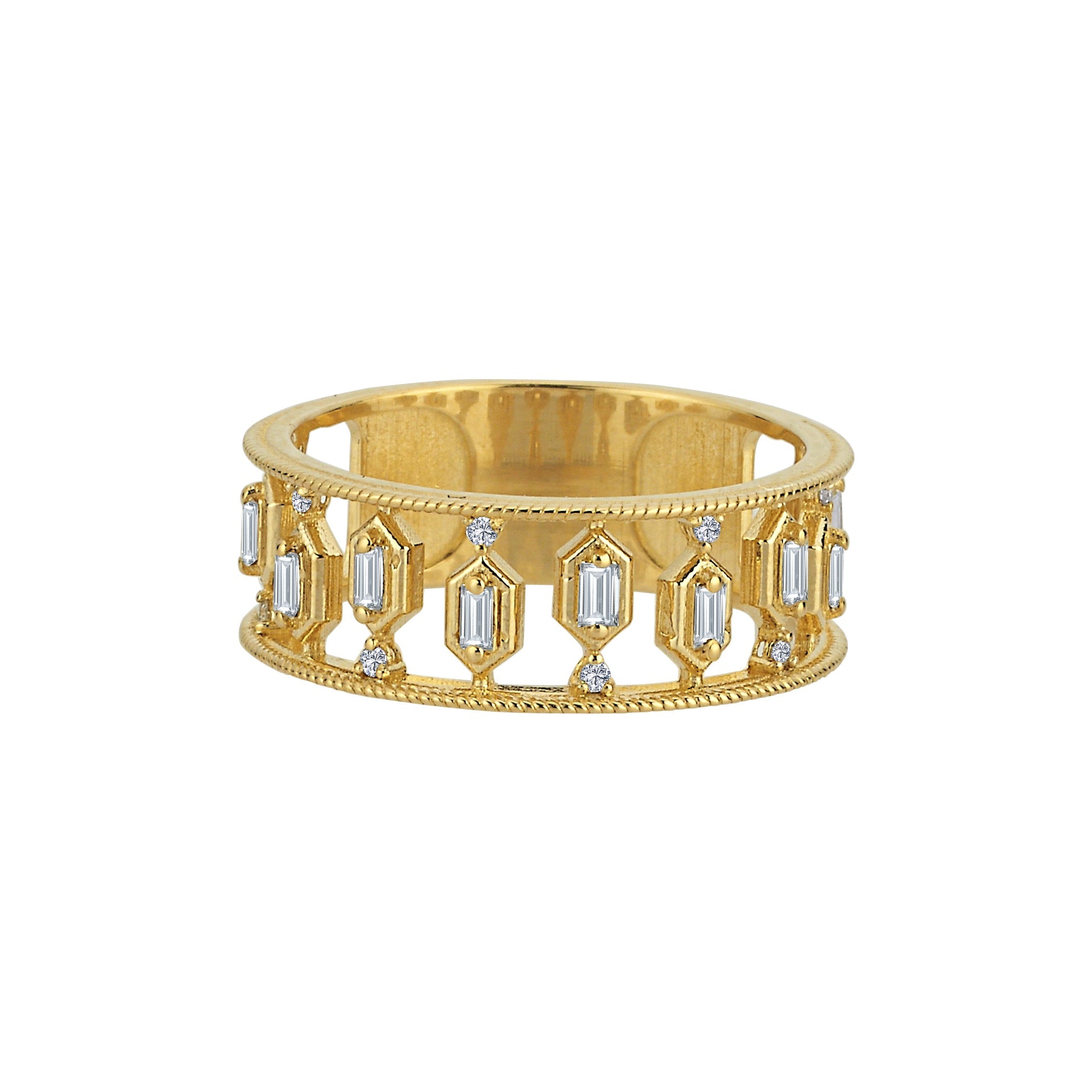 Baguette Diamond Band Ring in Real Gold