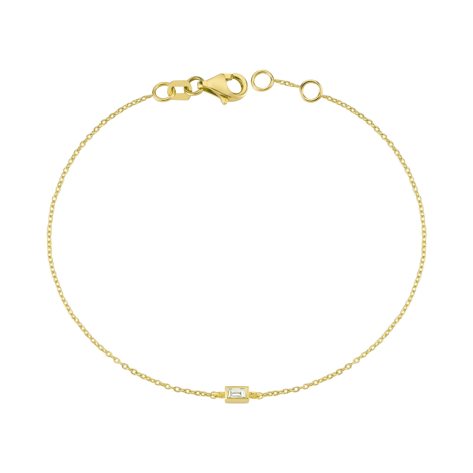 Baguette Diamond Solitaire Bangle in 14kt Gold