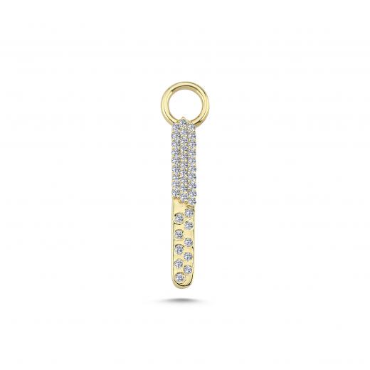 Bezel and Pave Diamond Bar Charm