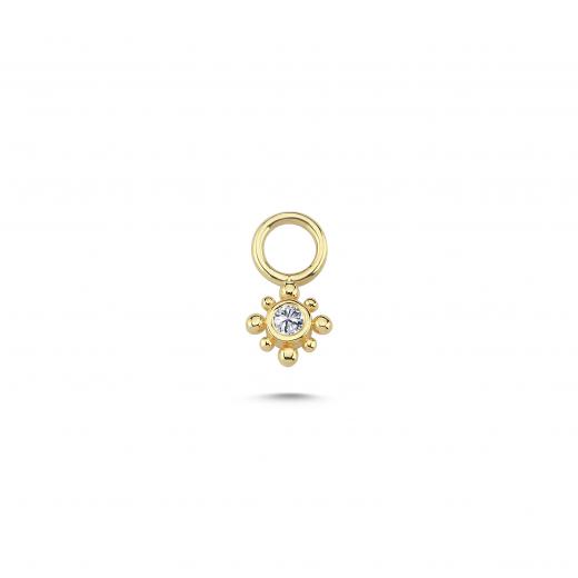 Bezel Diamond Charm with Small Dots
