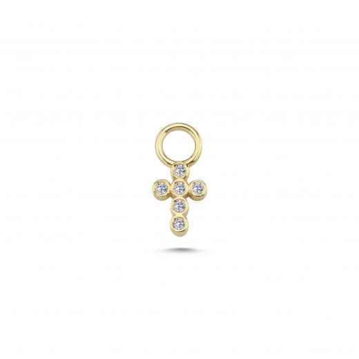 Bezel Diamond Cross Charm