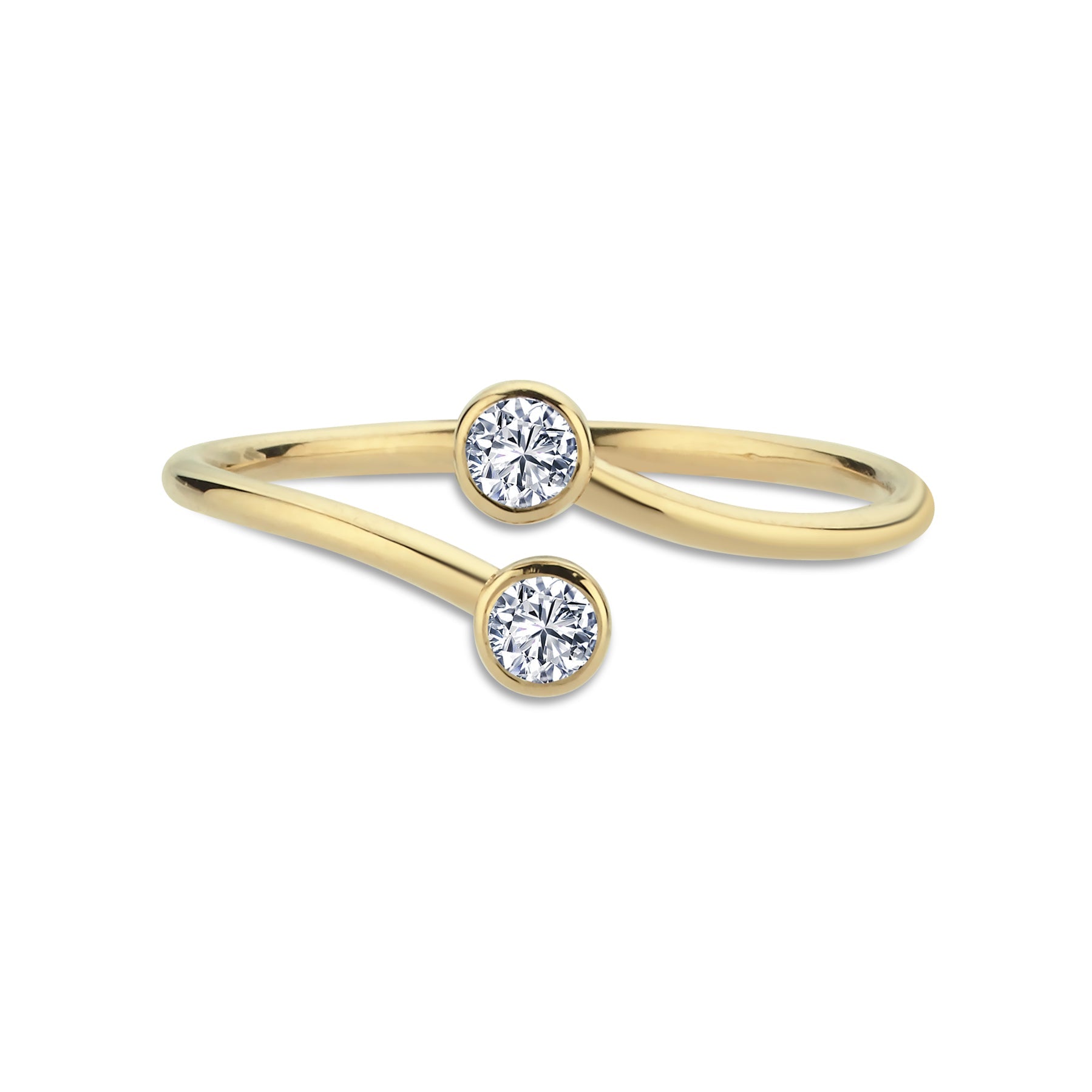 Bezel Diamond Bypass Ring