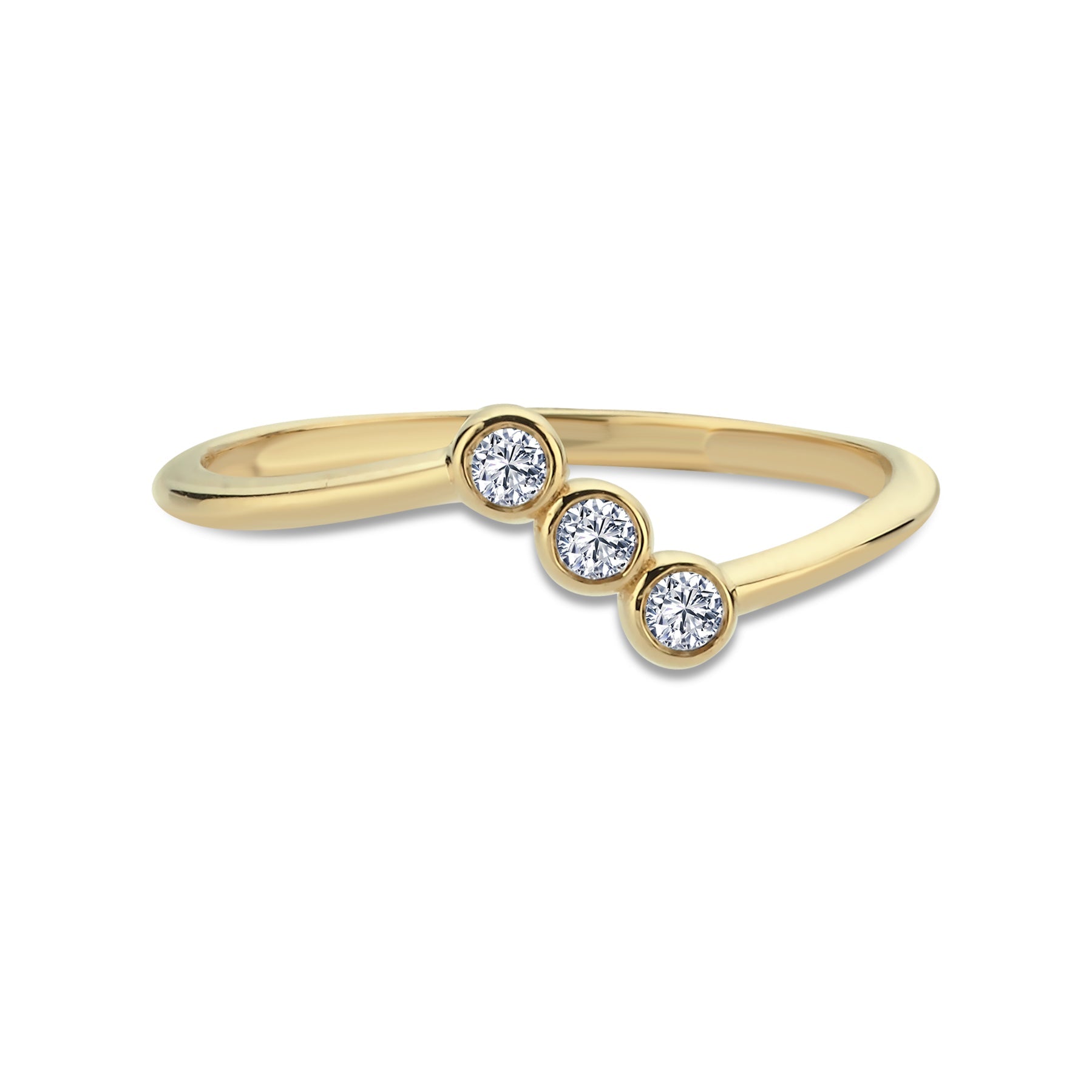 Bezel Diamond Bypass Ring