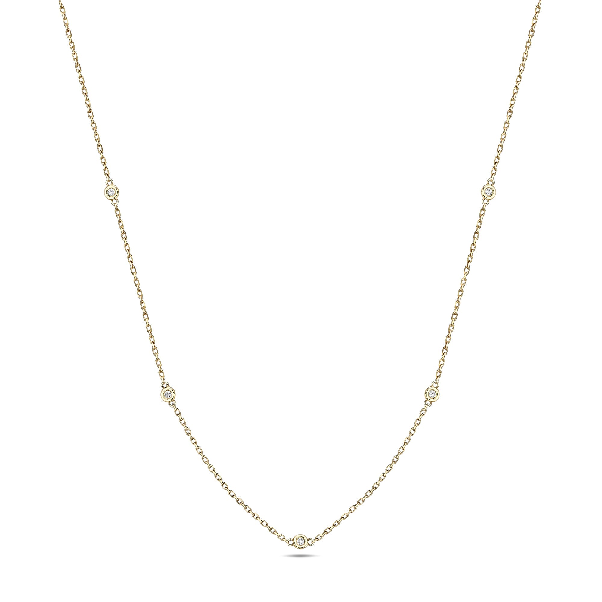 Bezel Diamond Chain Necklace