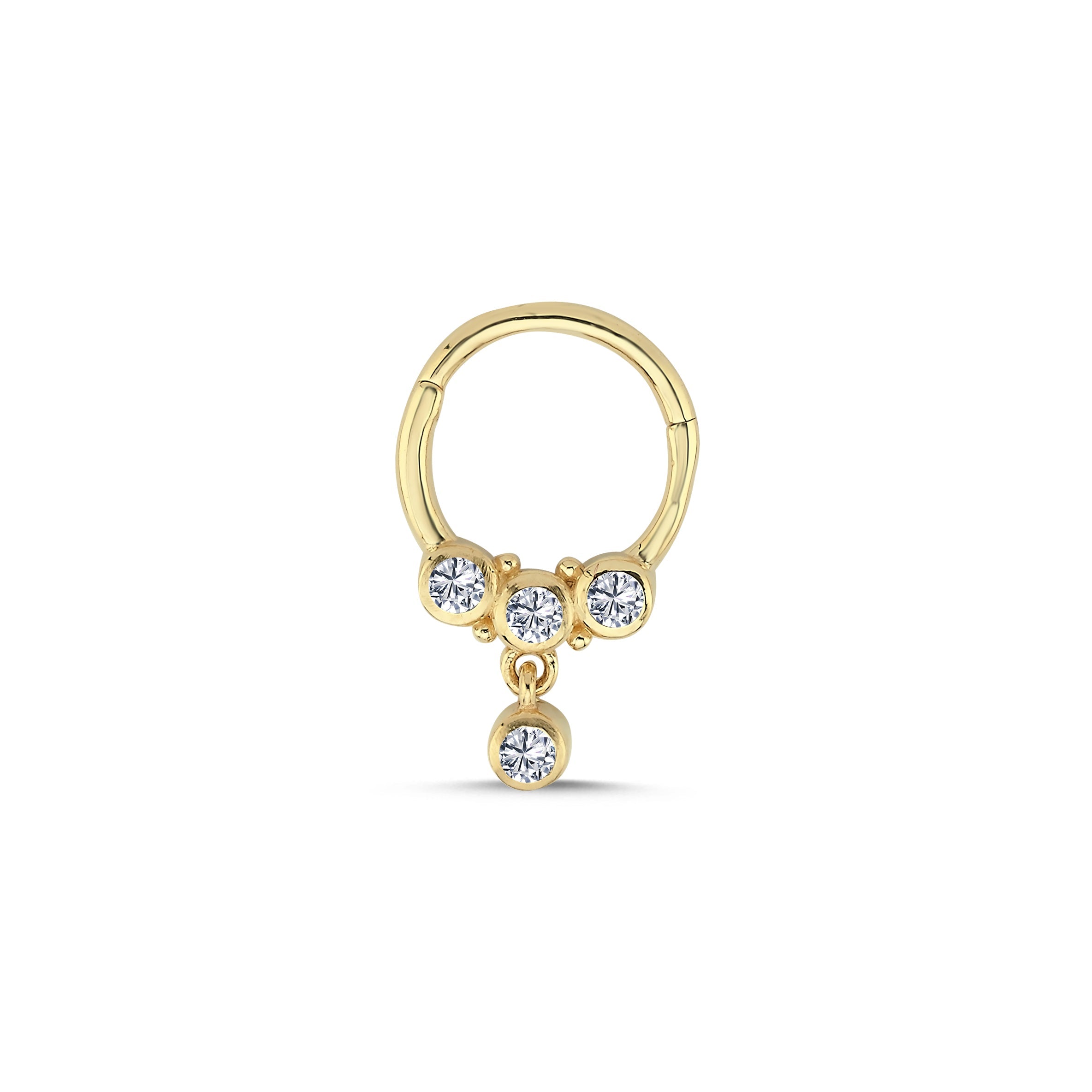 Bezel Diamond Helix Earring