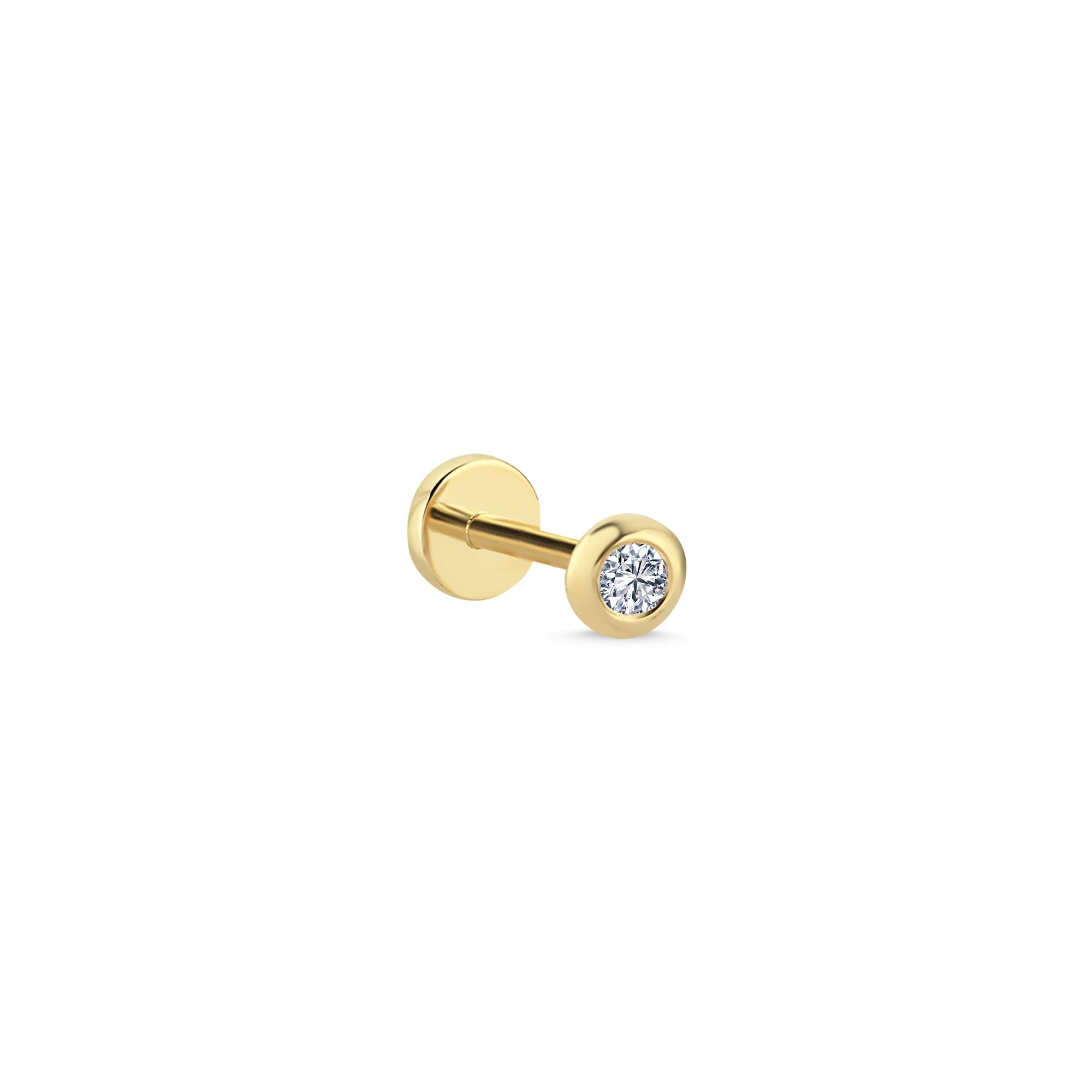 Bezel Diamond Tragus Earring