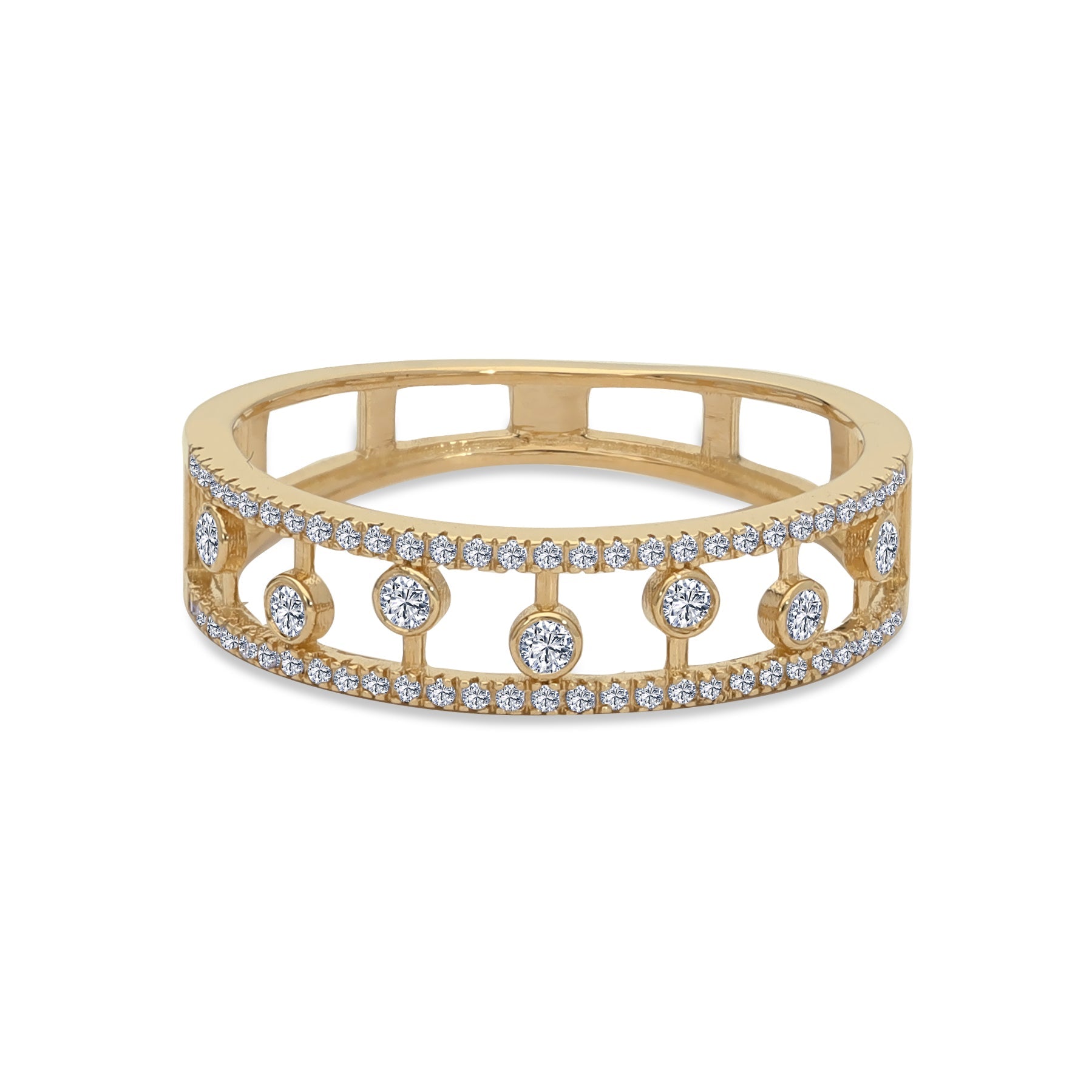 Bezel Diamond Wide Ring