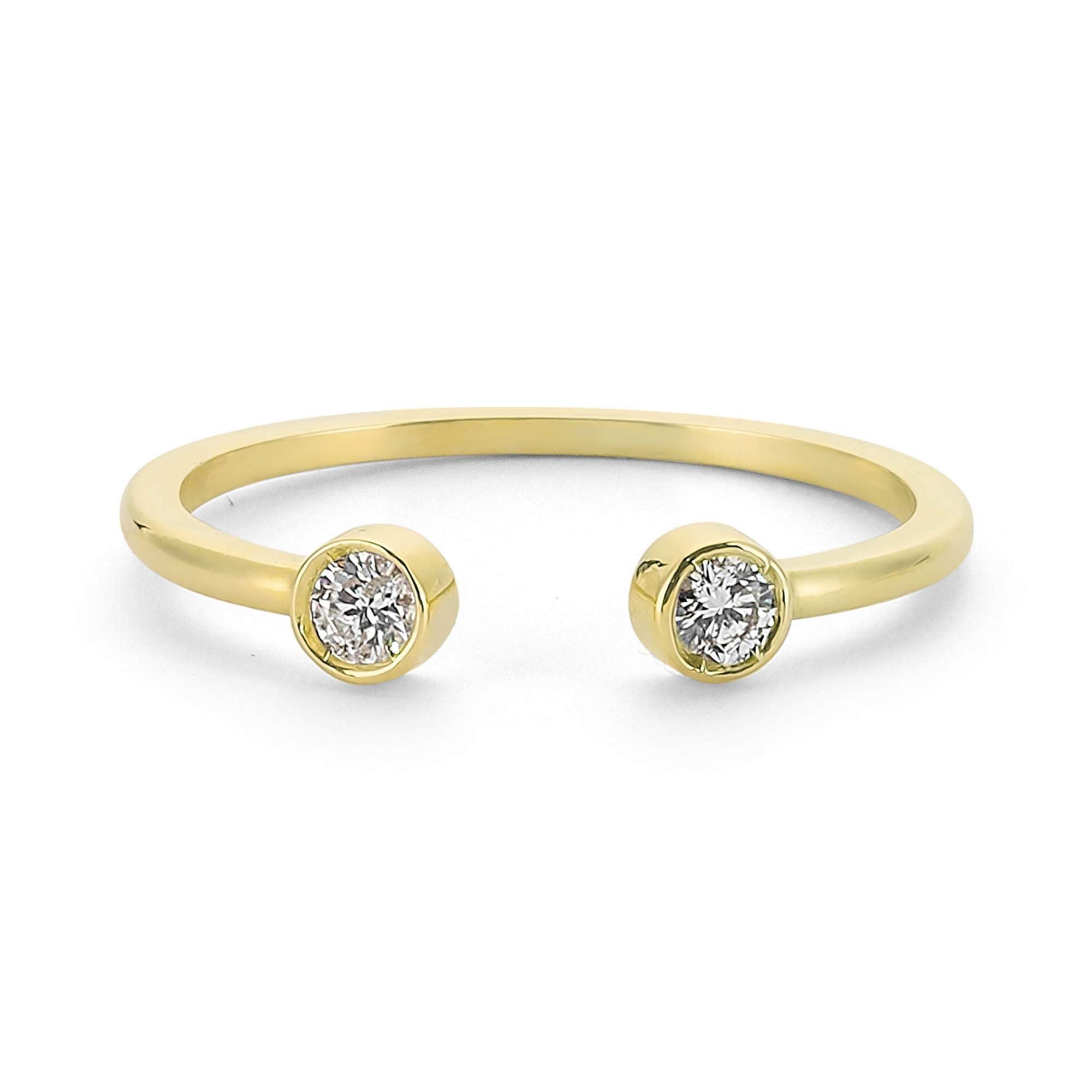 Bezel Set Diamond Open Ring for Everyday