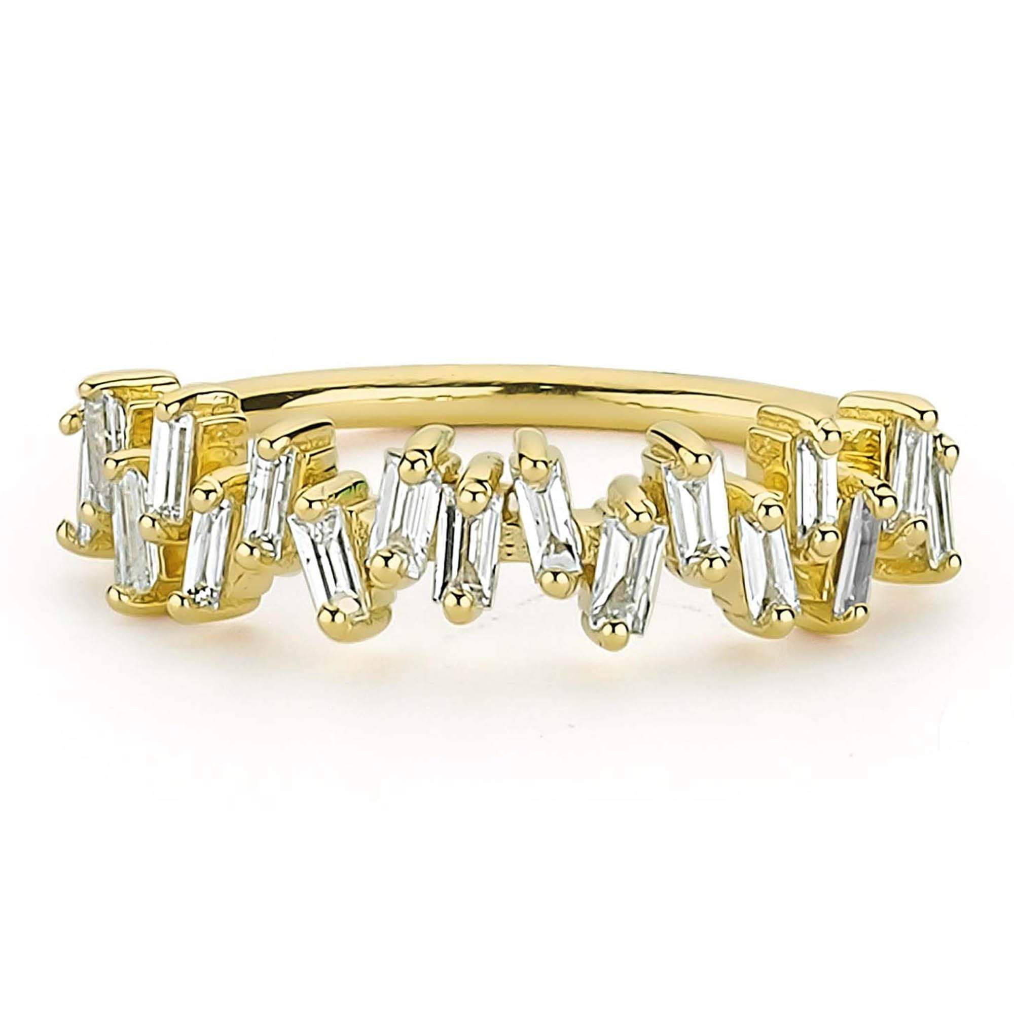 Bold Baguette Diamond Statement Ring in 14k Gold
