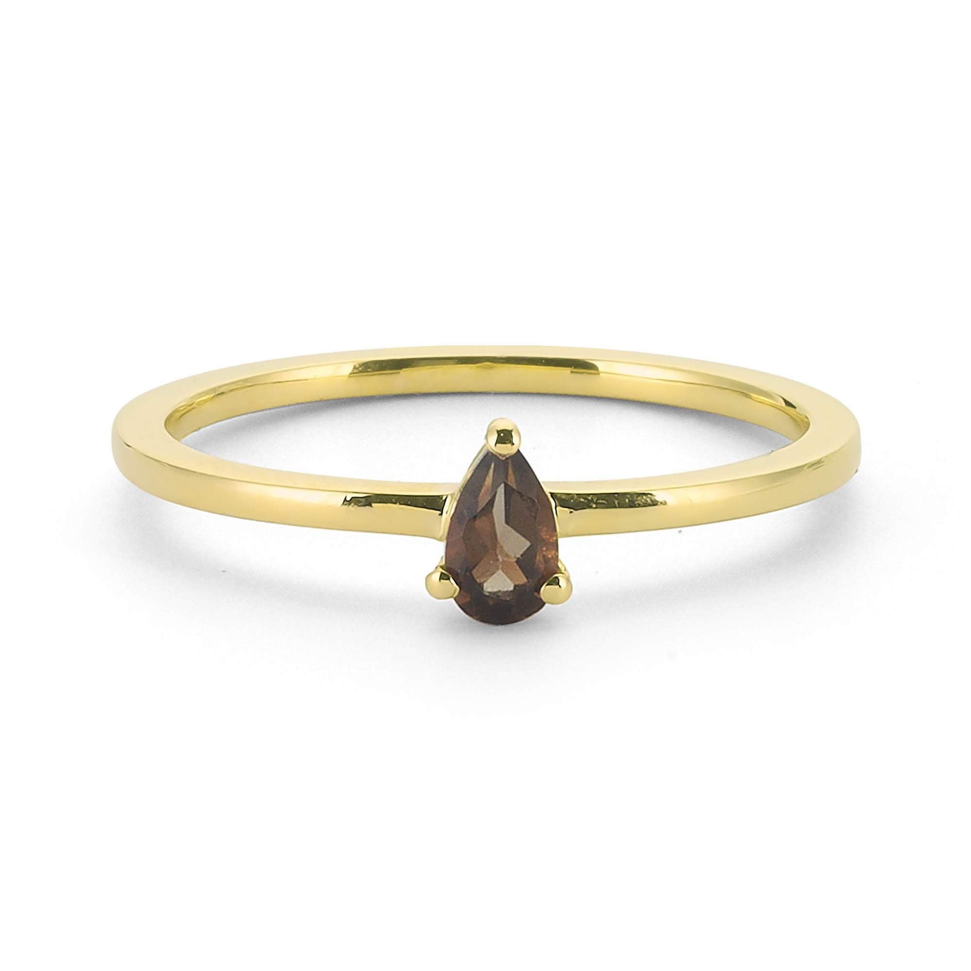 Brown Topaz Solitaire Ring for Women