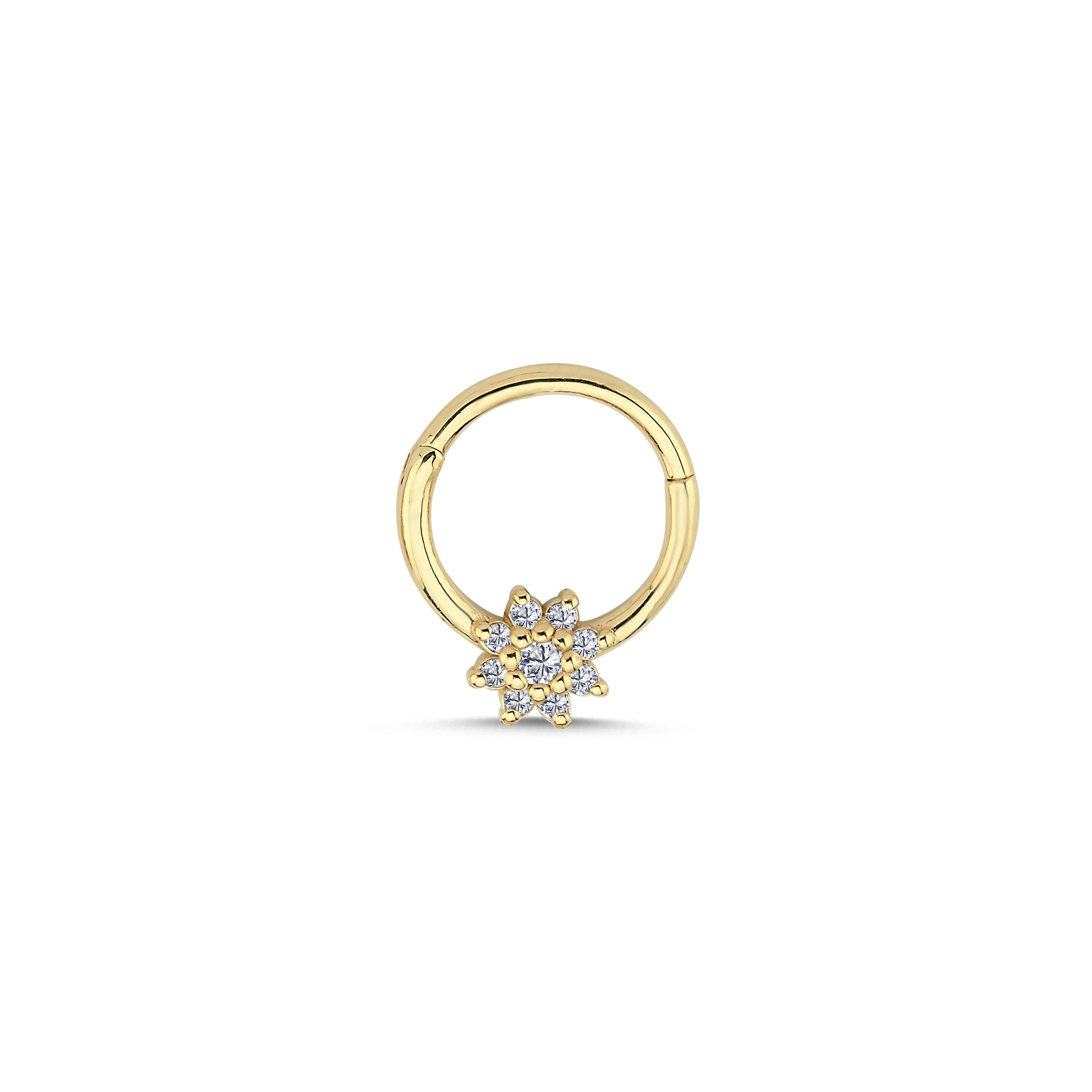 Cluster Diamond Helix Earring