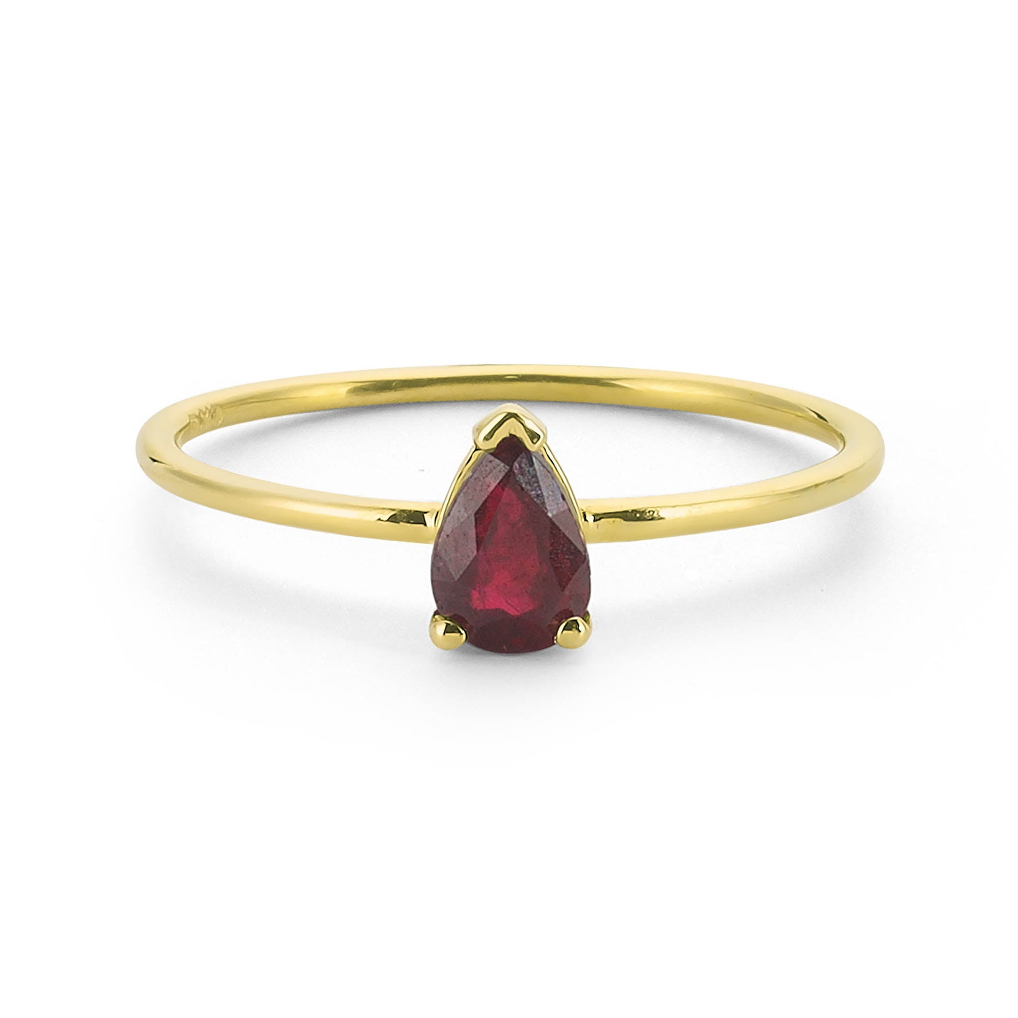 Dainty 14k Gold Ruby Ring for Women