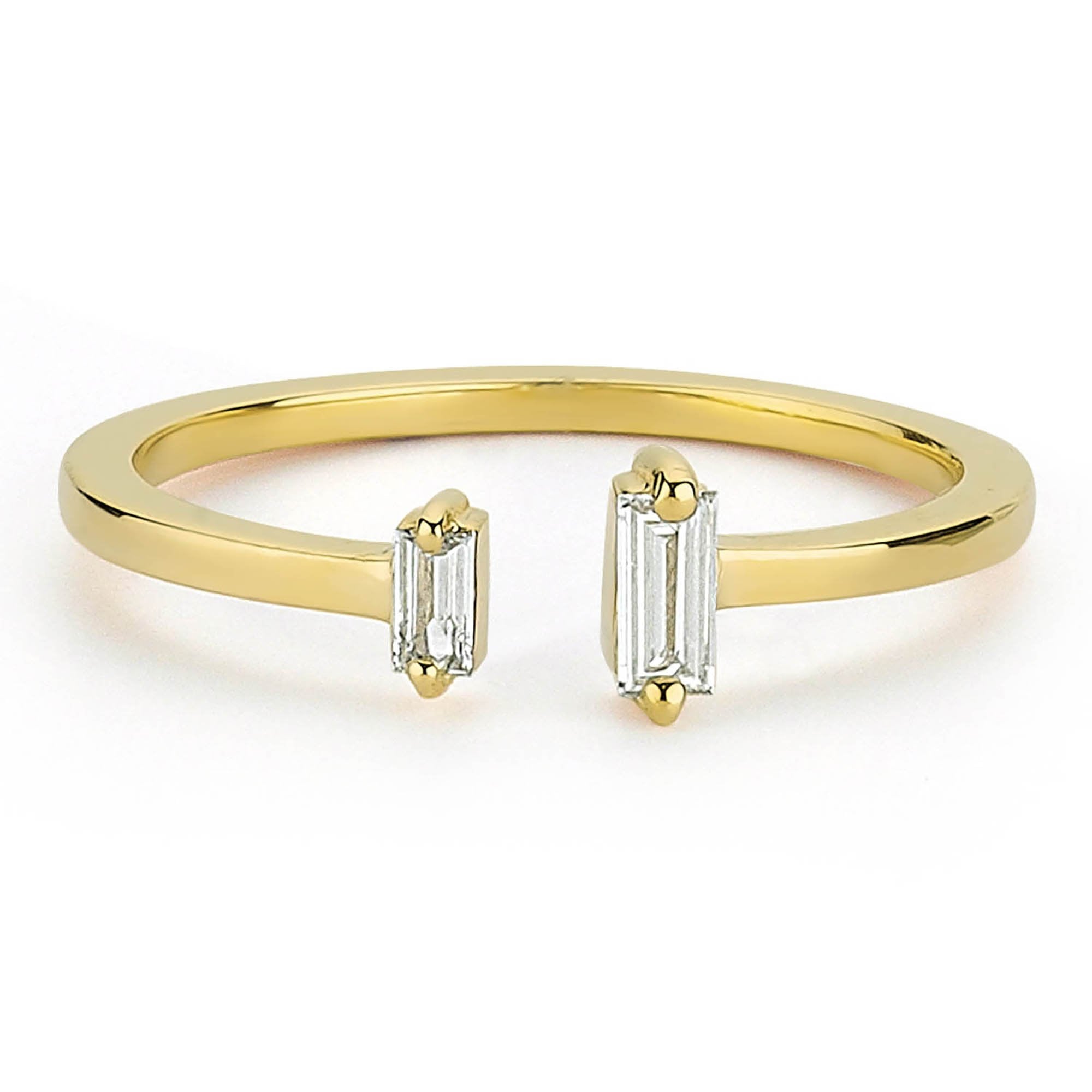 Dainty Baguette Diamond Cuff Ring