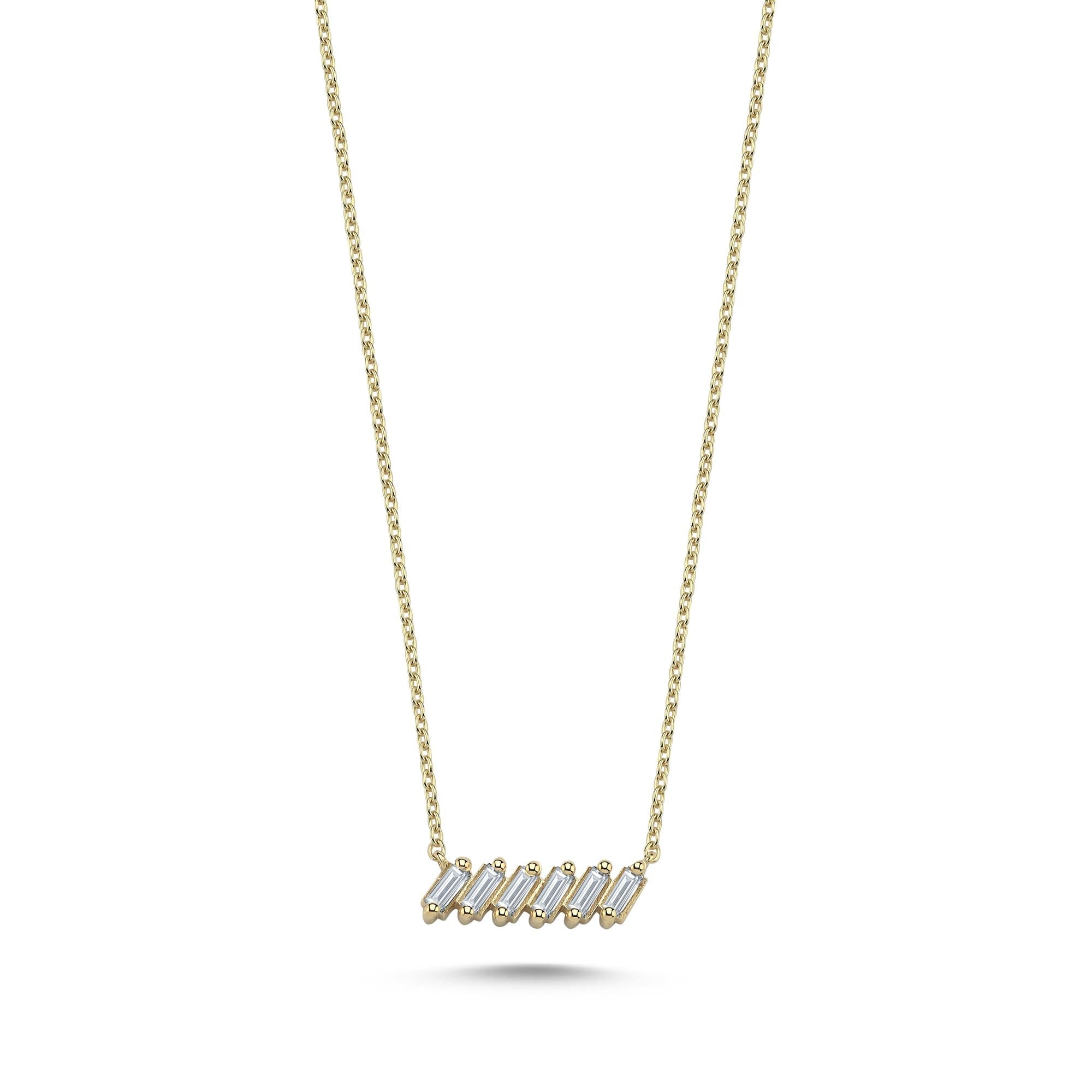 Dainty Baguette Diamond Necklace