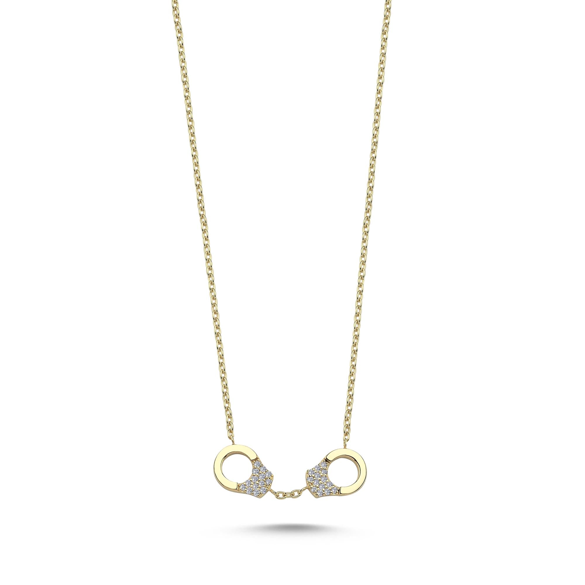 Dainty Diamond Hand Cuff Necklace