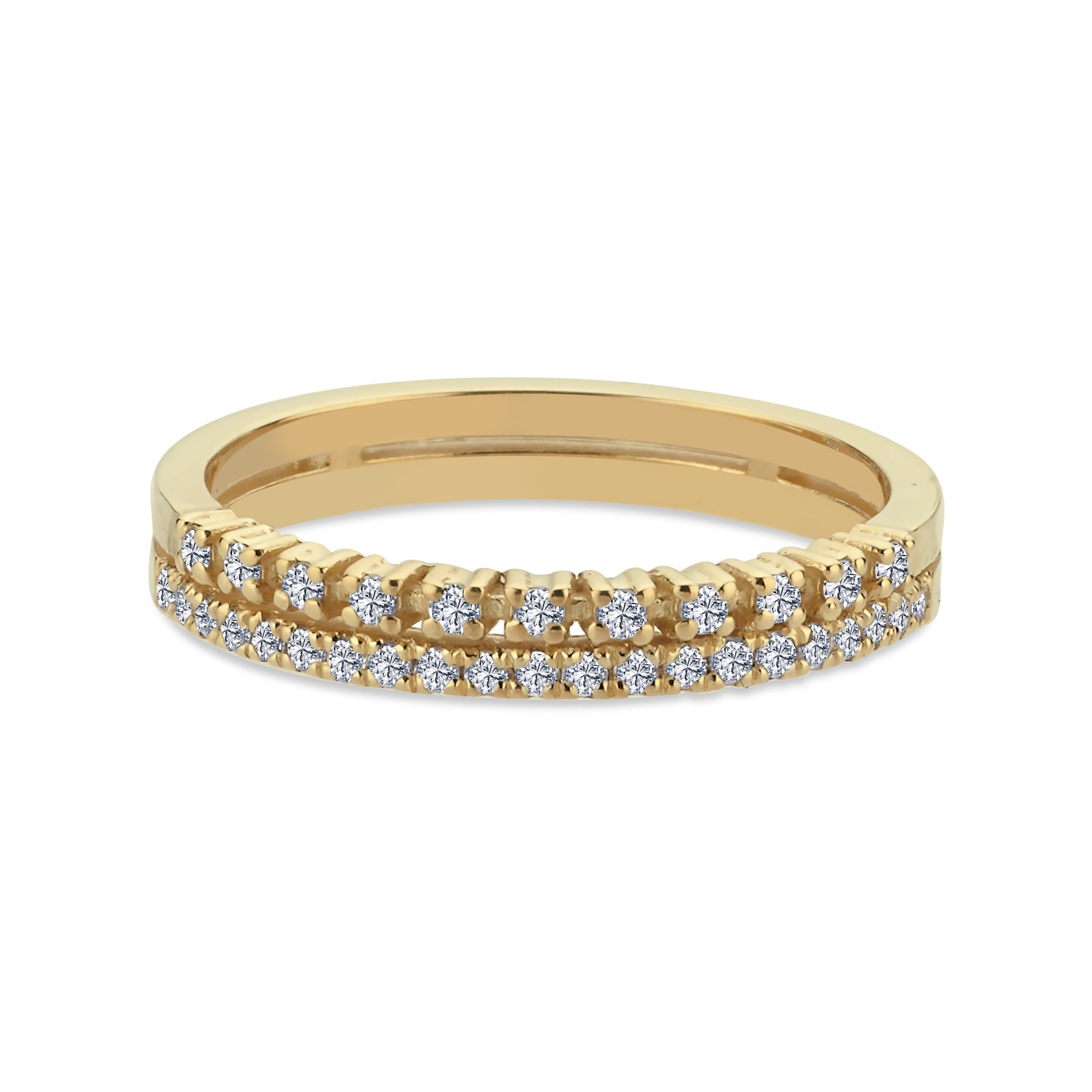 Dainty Diamond Ring with 2 Bands