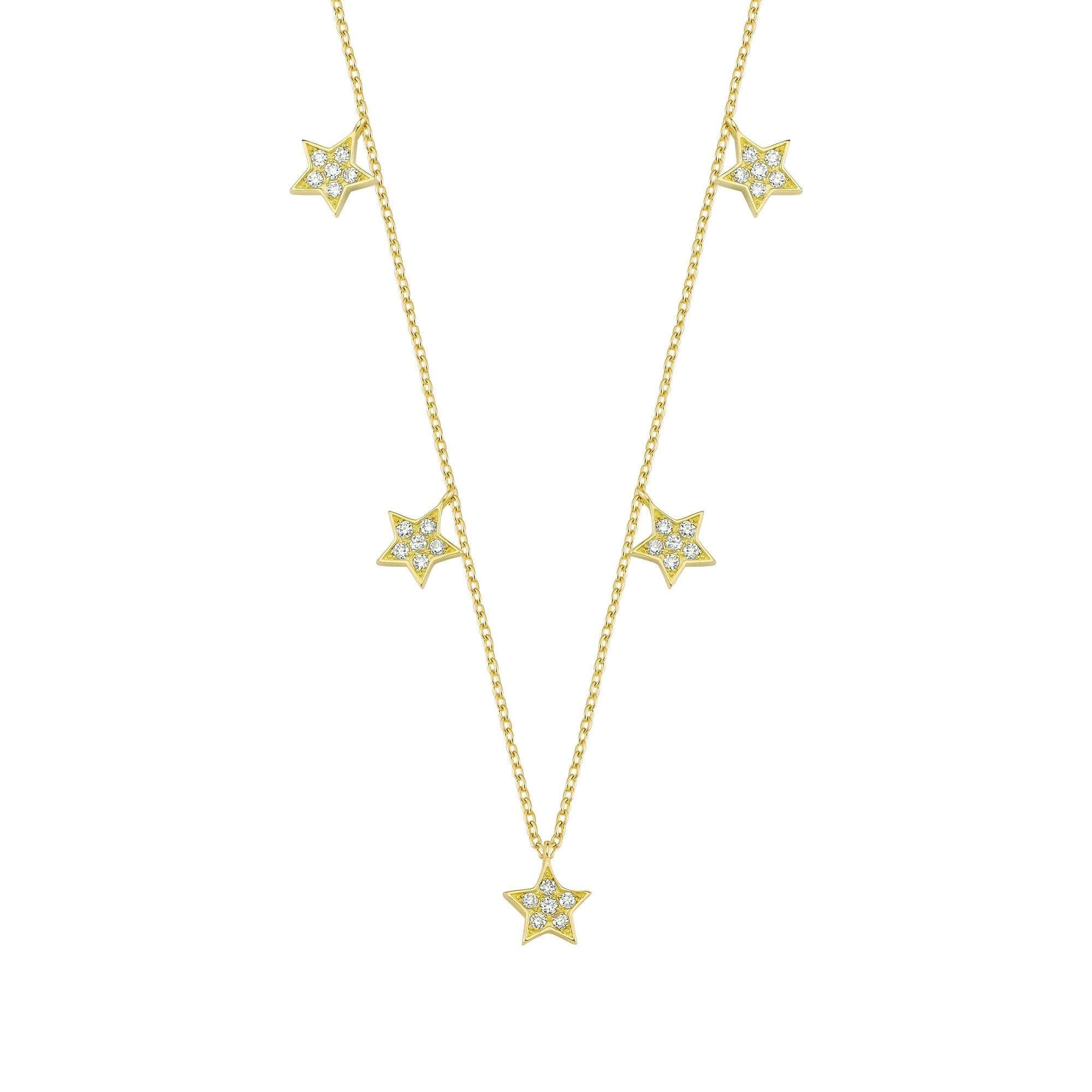 Dainty Diamond Star Charm by the Yard Necklace in Gold