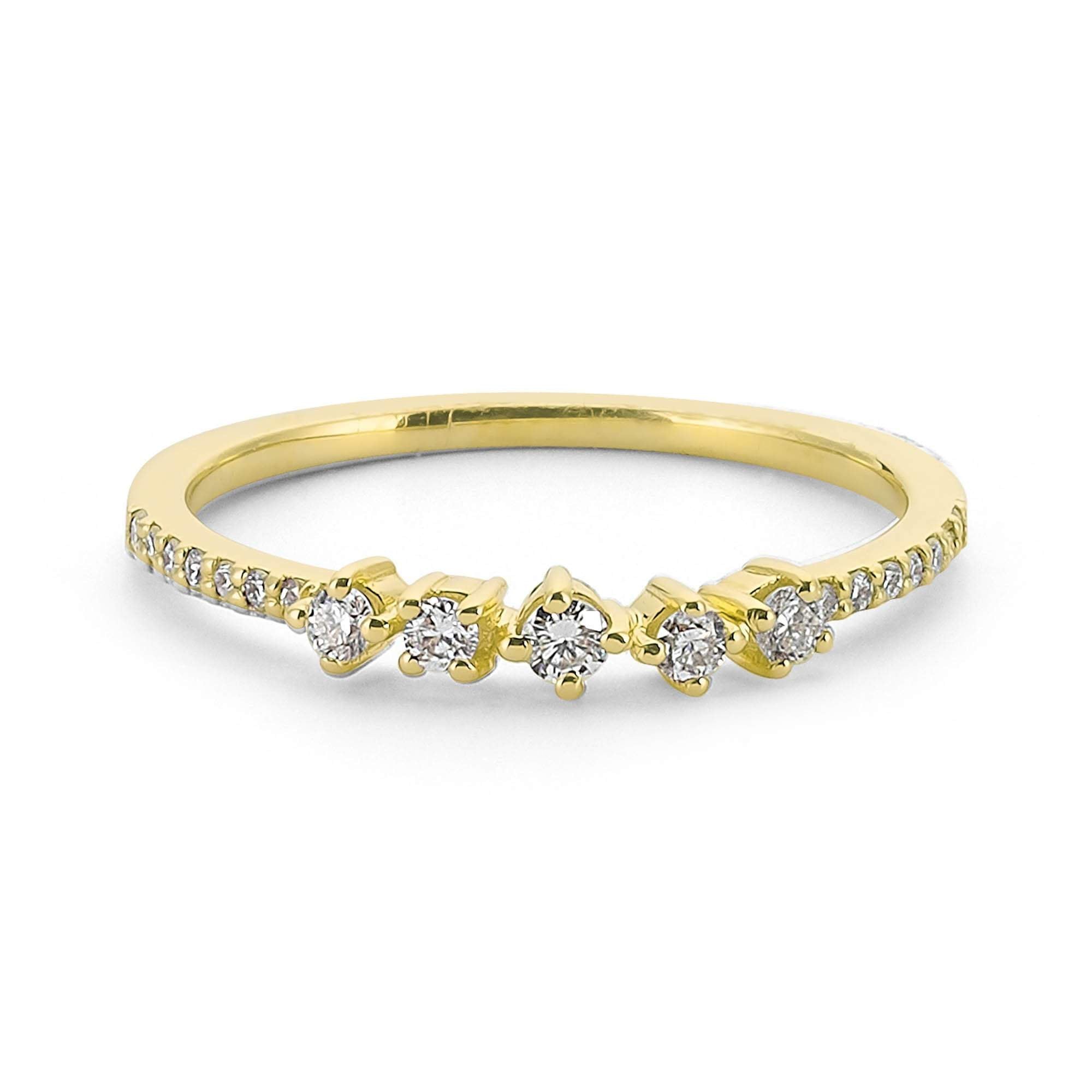 Dainty Diamond Wedding Ring in Gold