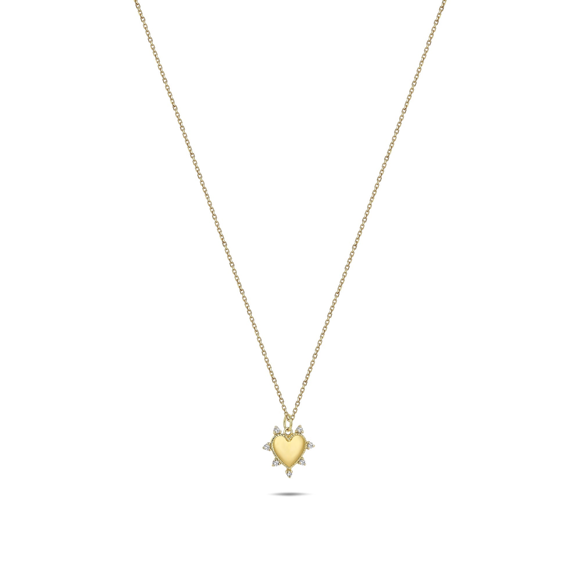 Dainty Heart Necklace with Diamond