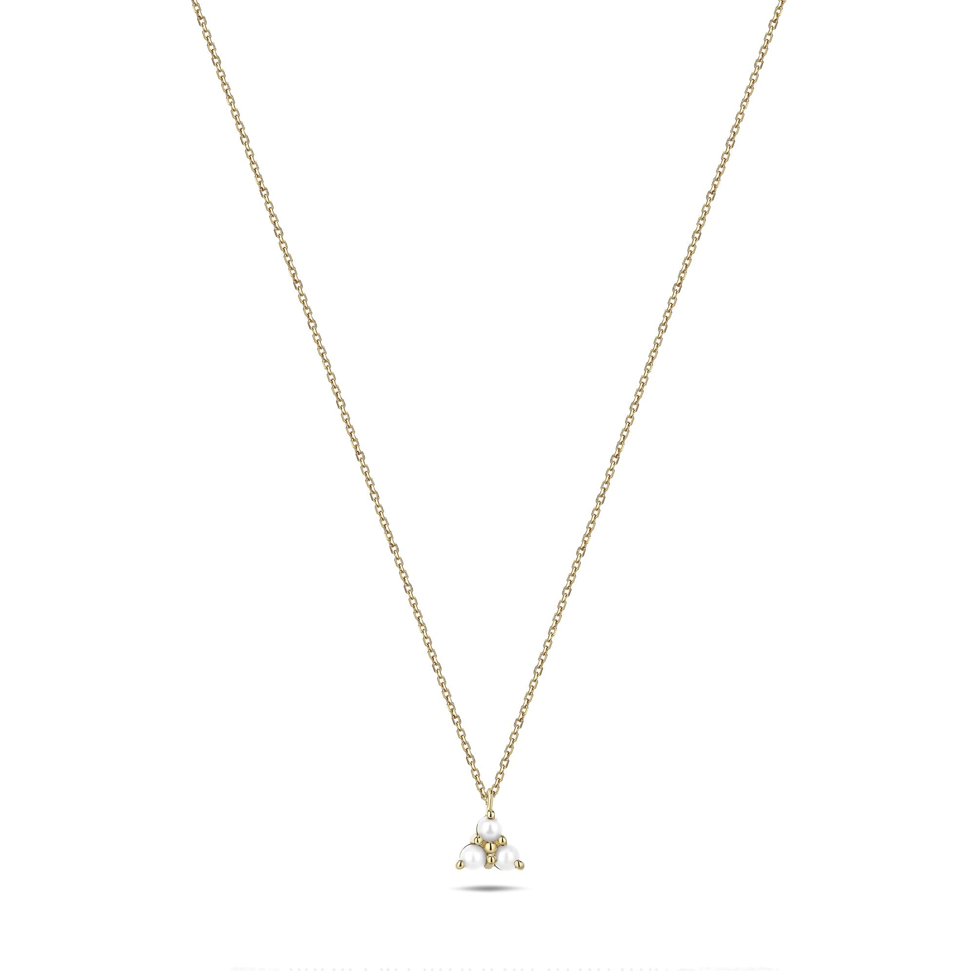 Dainty Pearl Necklace in 14k Gold