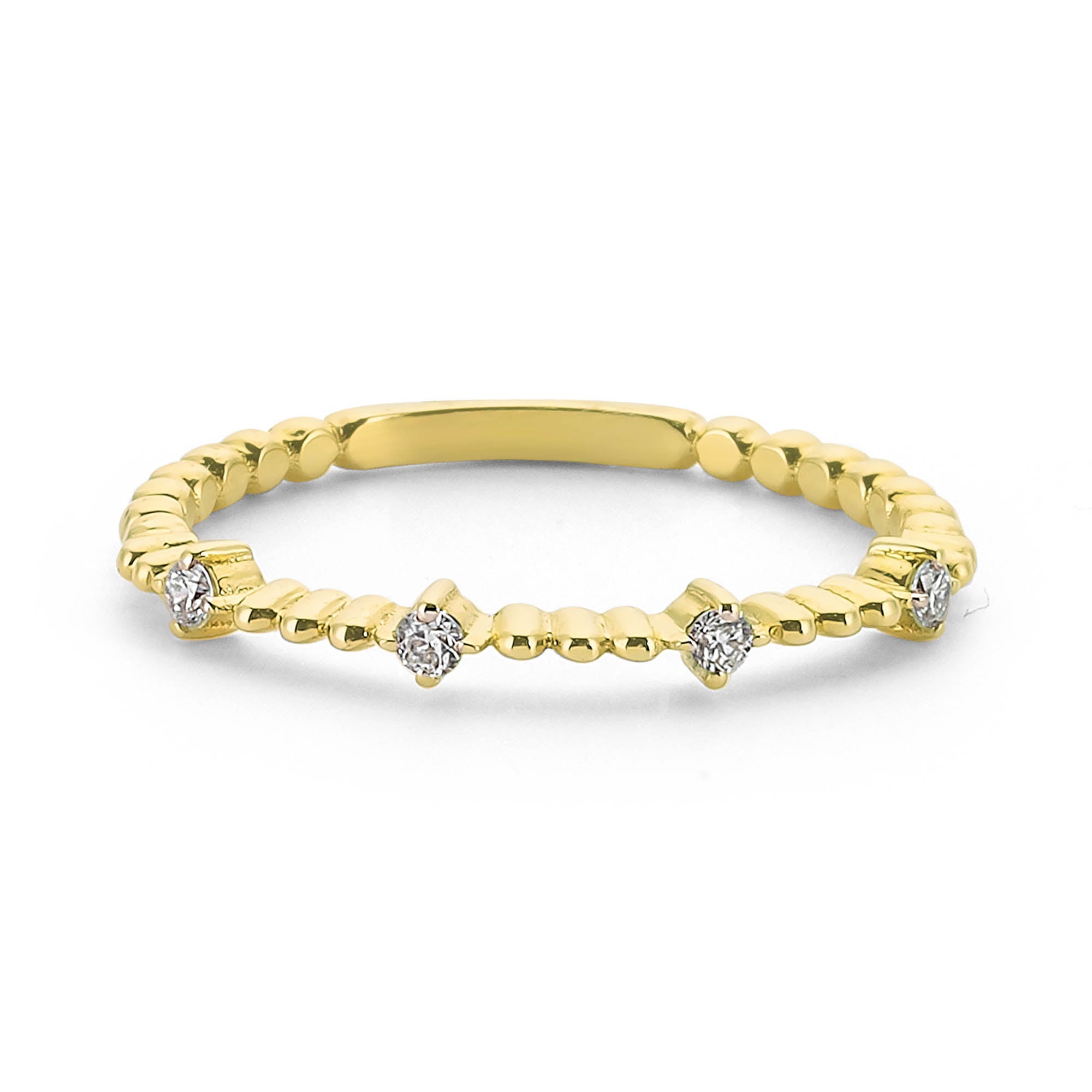 Dainty Round Diamond Dot Ring in Gold