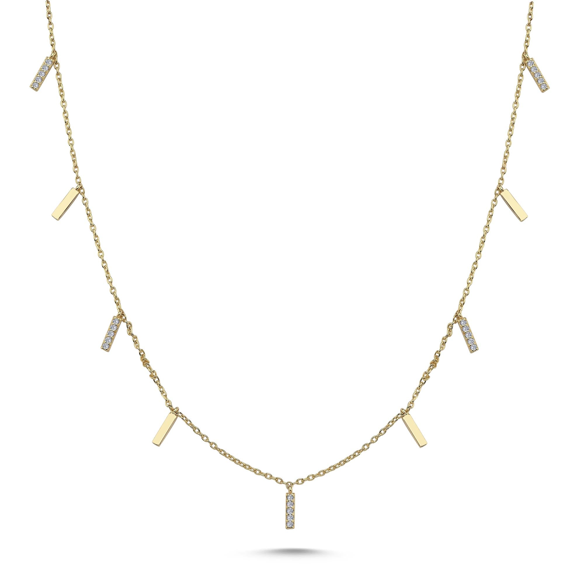 Dangle Bar Necklace with Diamond