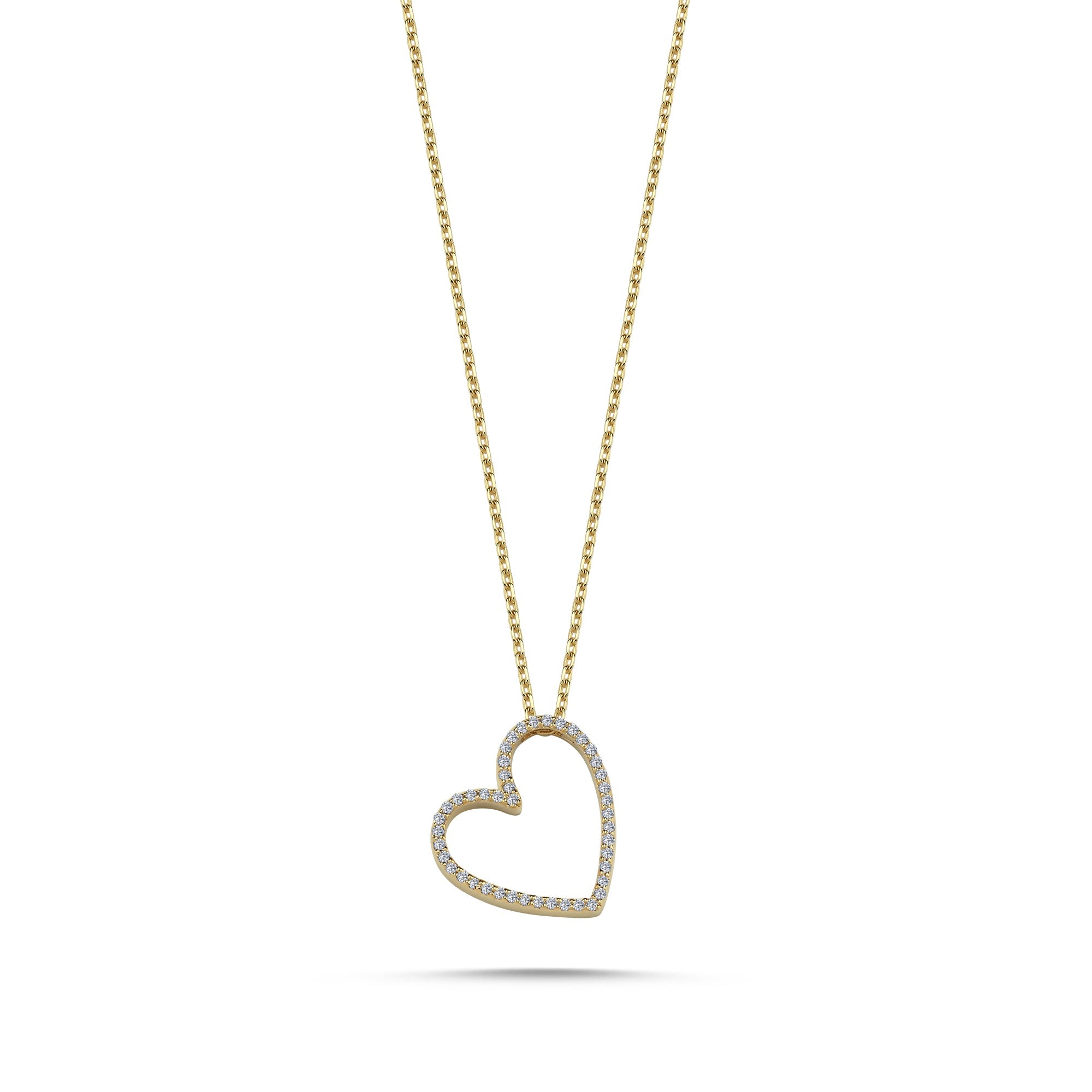Delicate Diamond Heart Necklace
