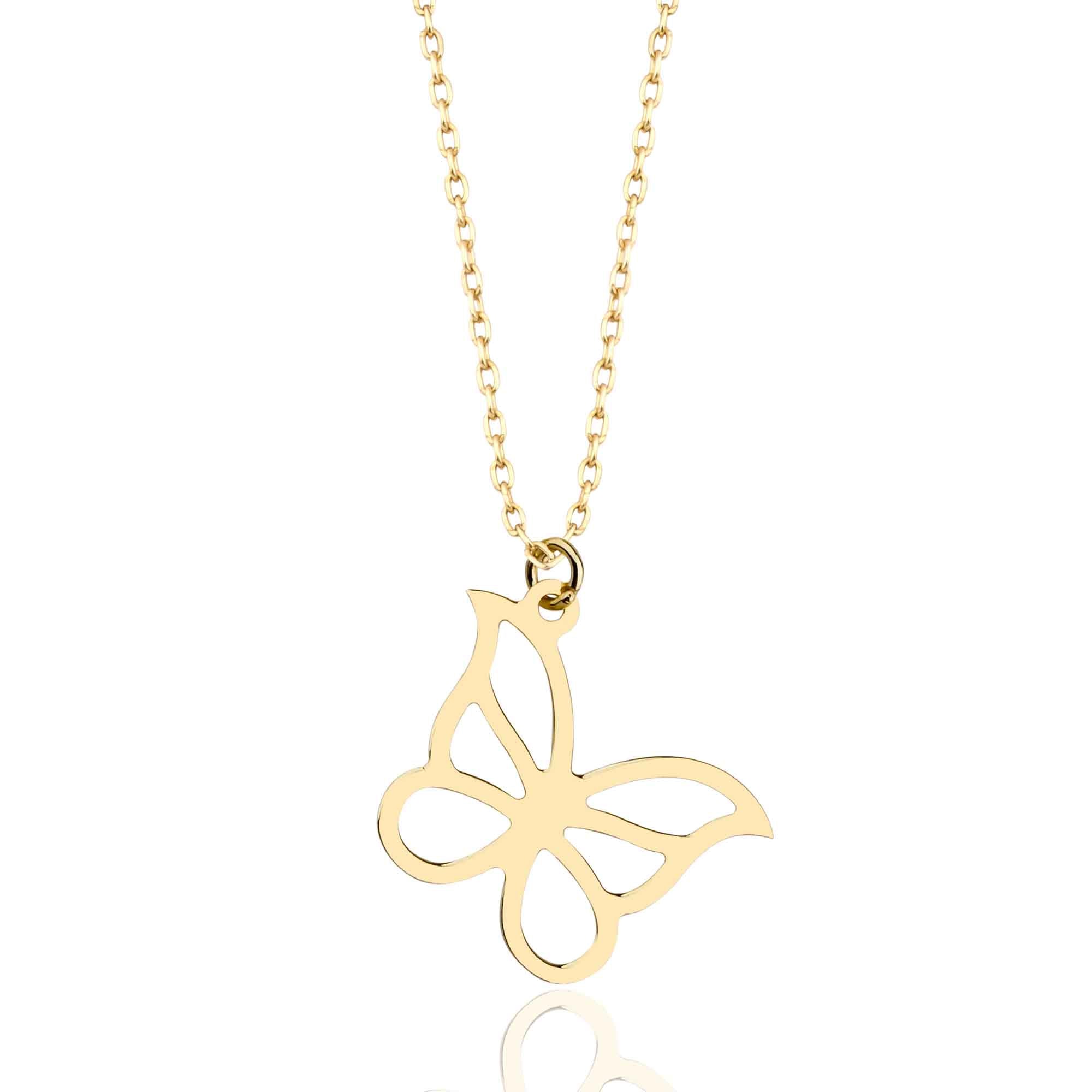 Delicate Gold Butterfly Charm Necklace
