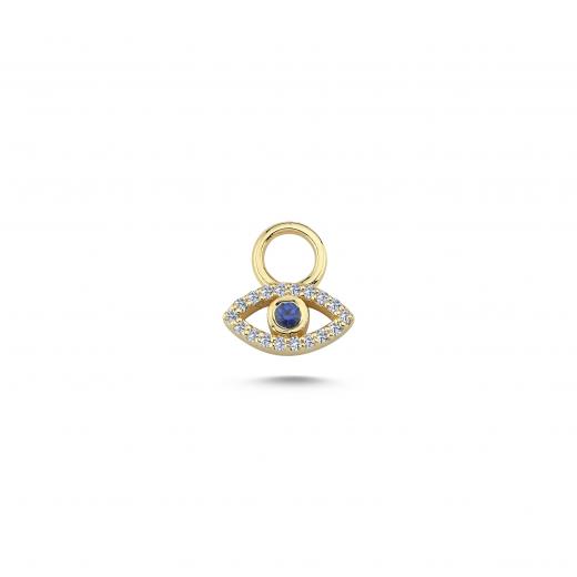 Diamond and Sapphire Evil Eye Charm