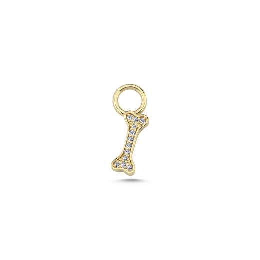 Diamond Bone Charm in Gold