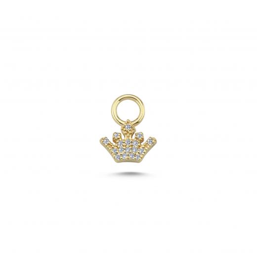 Diamond Crown Charm in Solid Gold