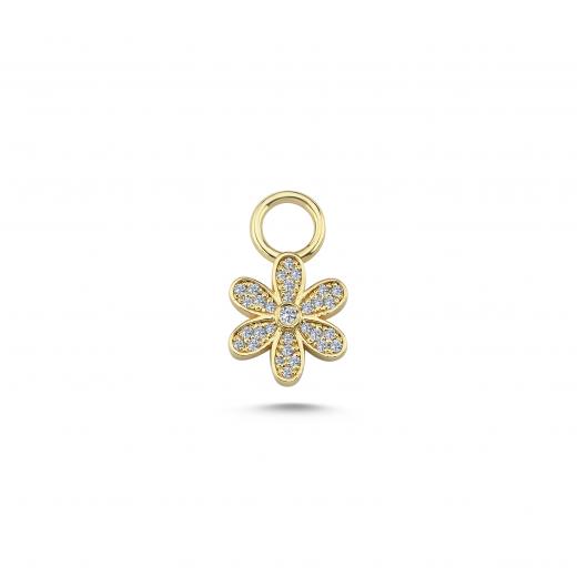 Diamond Daisy Charm in 14k