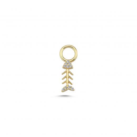 Diamond Fish Bone Charm