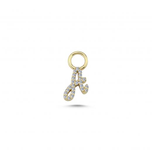 Diamond Handwriting Letter Charm