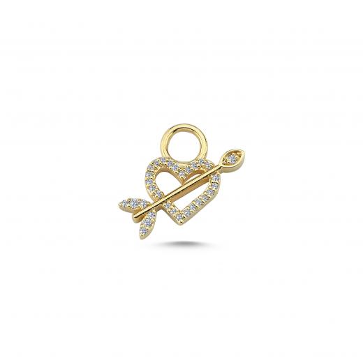 Diamond Heart and Arrows Charm