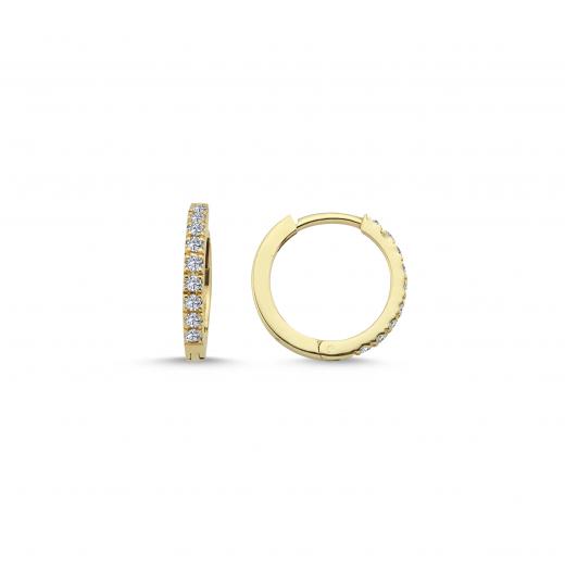 Diamond Hoop Earrings in 14k Gold