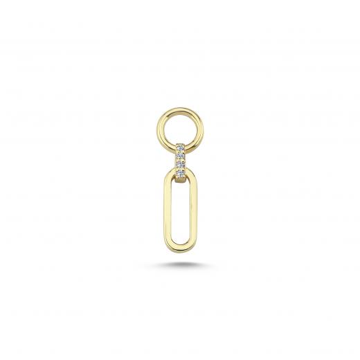 Diamond Paperclip Charm in Gold