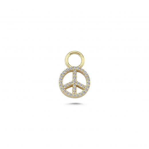 Diamond Peace Symbol Charm